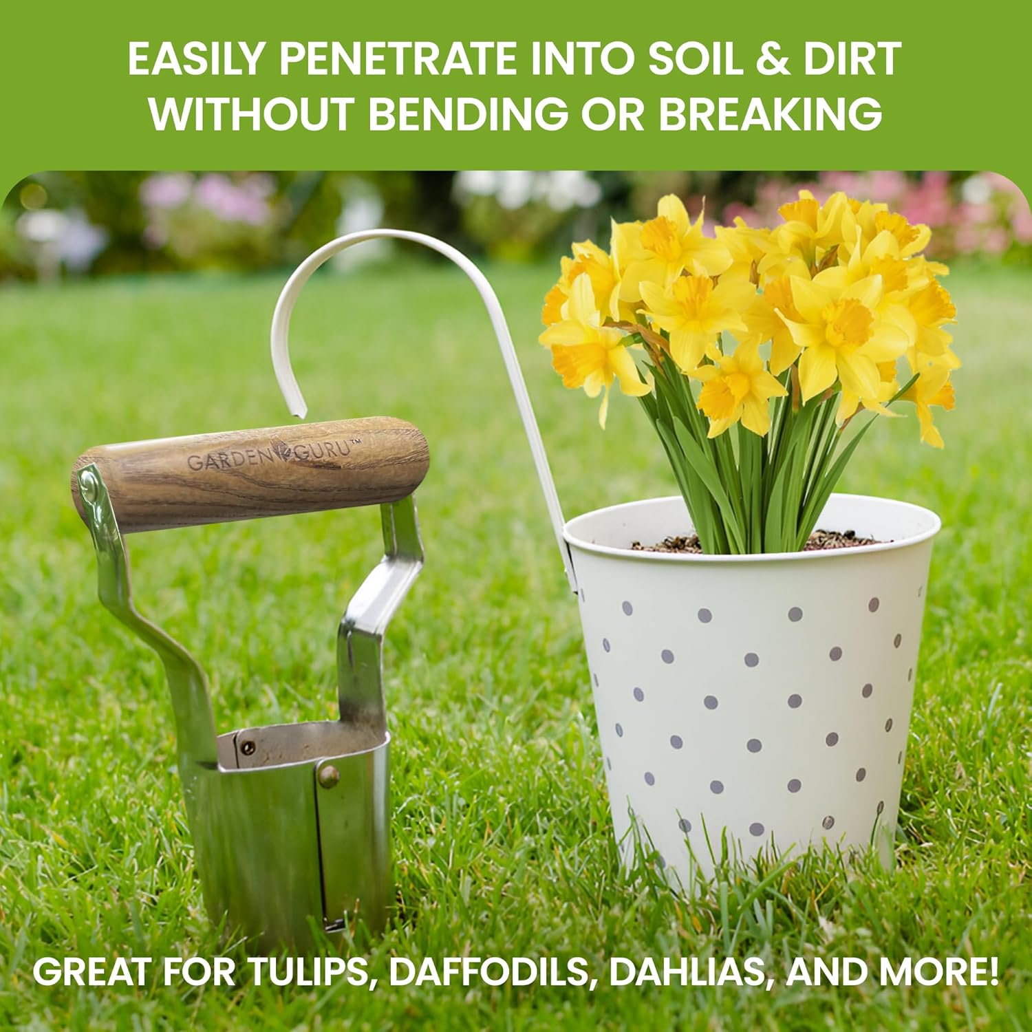 Garden Guru Garden Planting Set - Includes Classic Trowel, Transplanter, Bulb Planter | Heirloom Boulevard