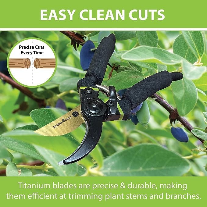 Garden Guru Titanium Soft Grip Garden Pruning Shears Clippers | Heirloom Boulevard