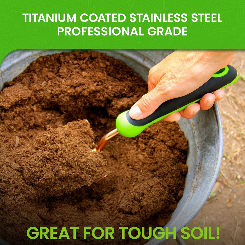 Garden Guru Titanium Garden Tool Set - Includes Hand Trowel Transplanter Cultivator | Heirloom Boulevard