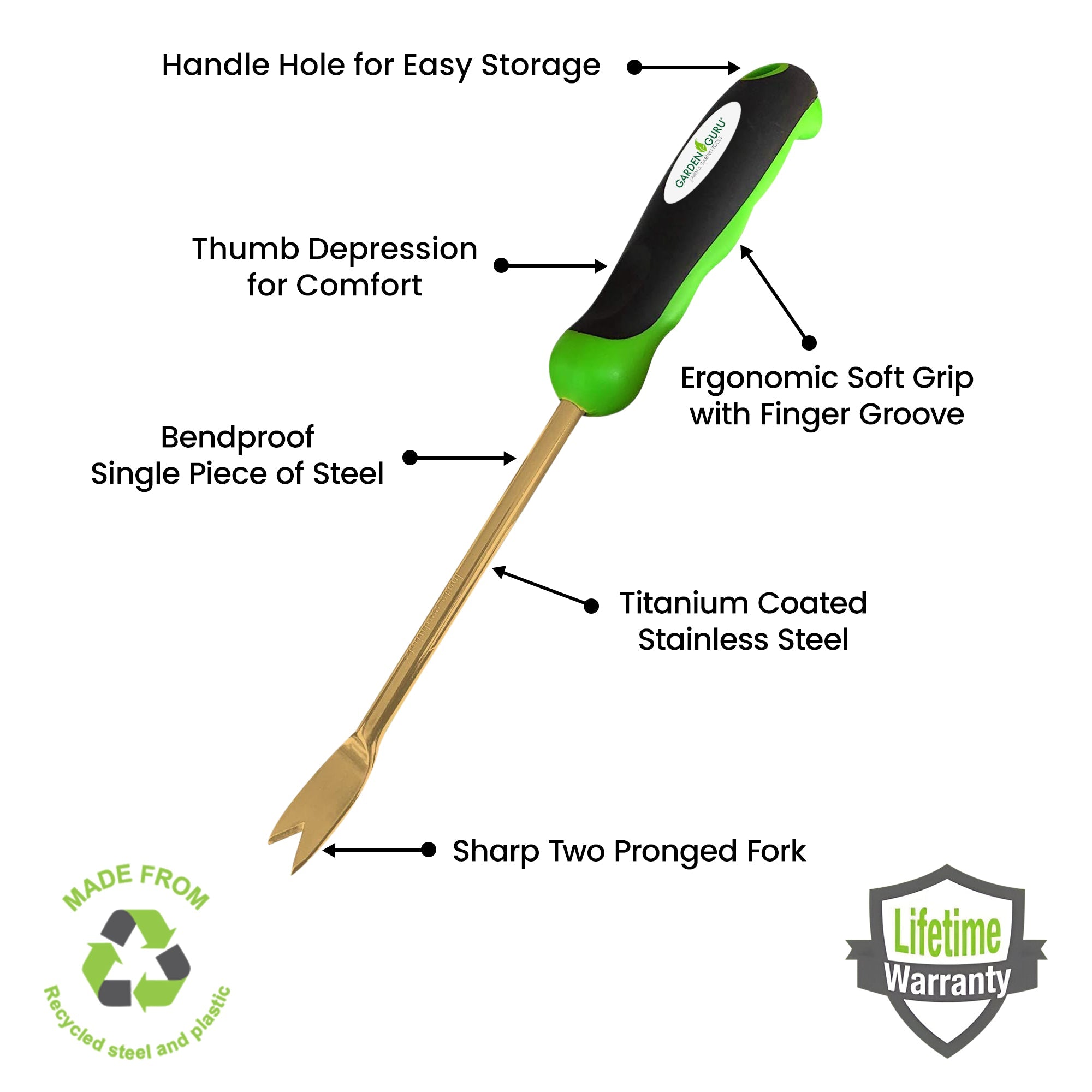 Garden Guru Titanium Dandelion Weeder Tool | Heirloom Boulevard