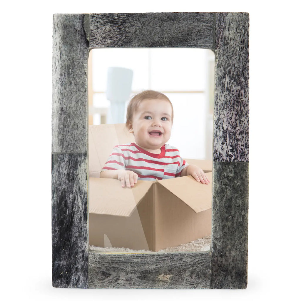 Baby Picture Frames Classic Bone Inlay in Grey, Set of 3