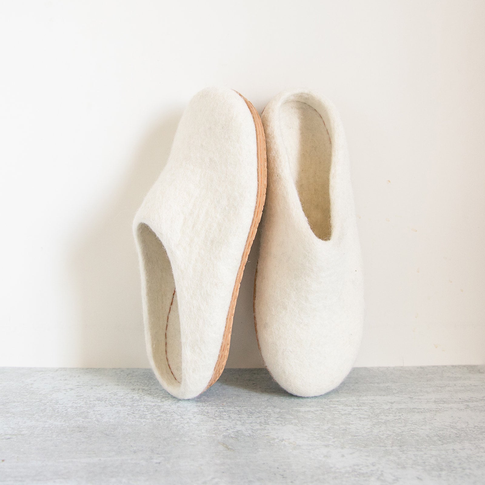 Snow White | Luxury Organic Merino Wool Slippers Fuzzy Cove | Heirloom Boulevard