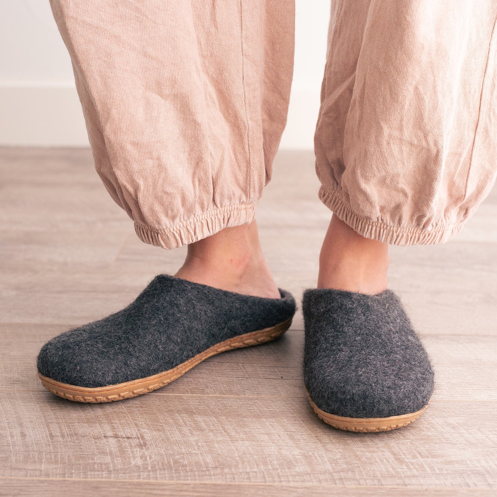 Stone Gray | Luxury Organic Merino Wool Slippers Fuzzy Cove | Heirloom Boulevard