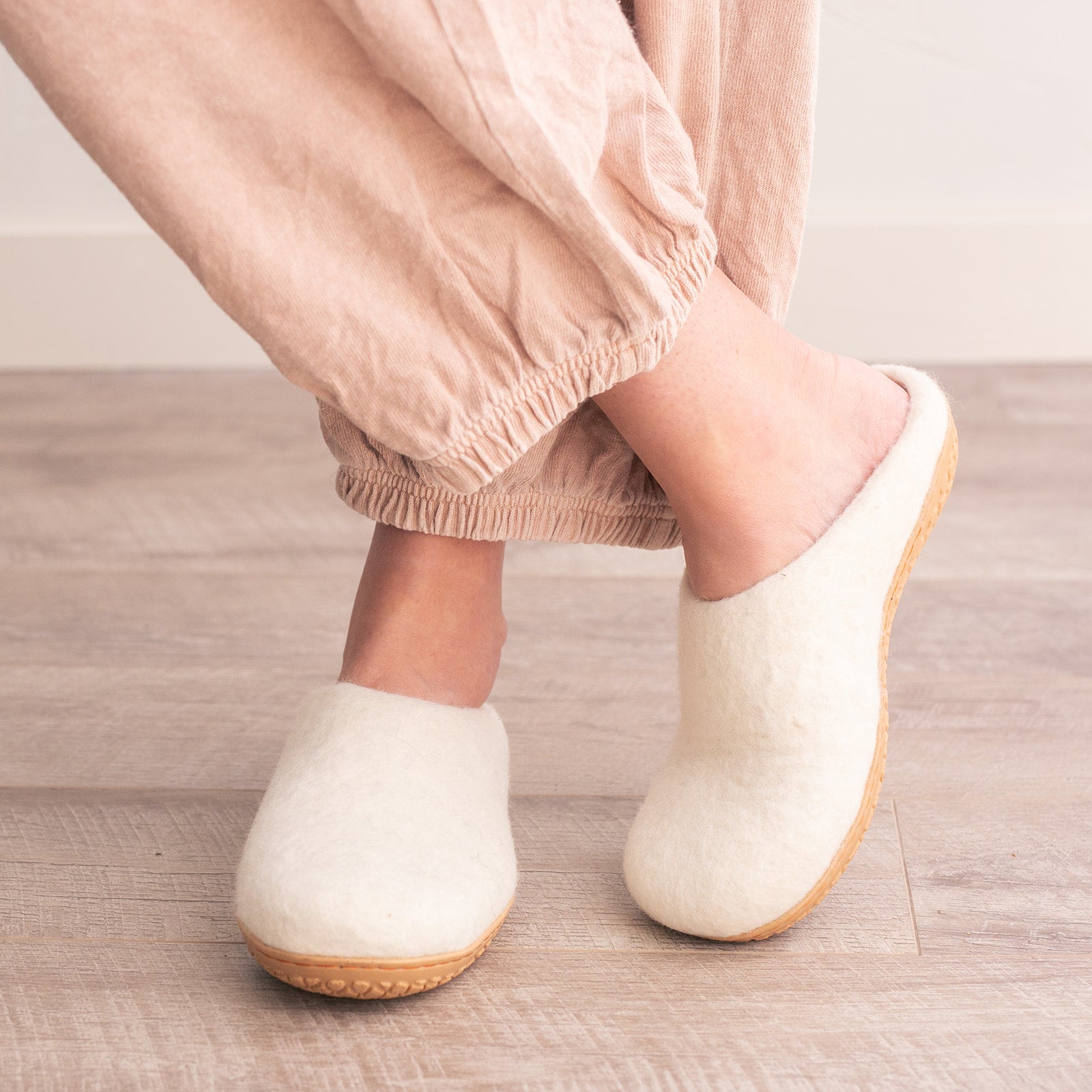 Snow White | Luxury Organic Merino Wool Slippers Fuzzy Cove | Heirloom Boulevard