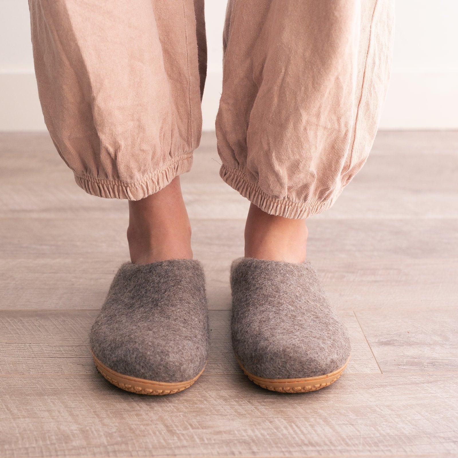 Earth Brown | Luxury Organic Merino Wool Slippers Fuzzy Cove | Heirloom Boulevard