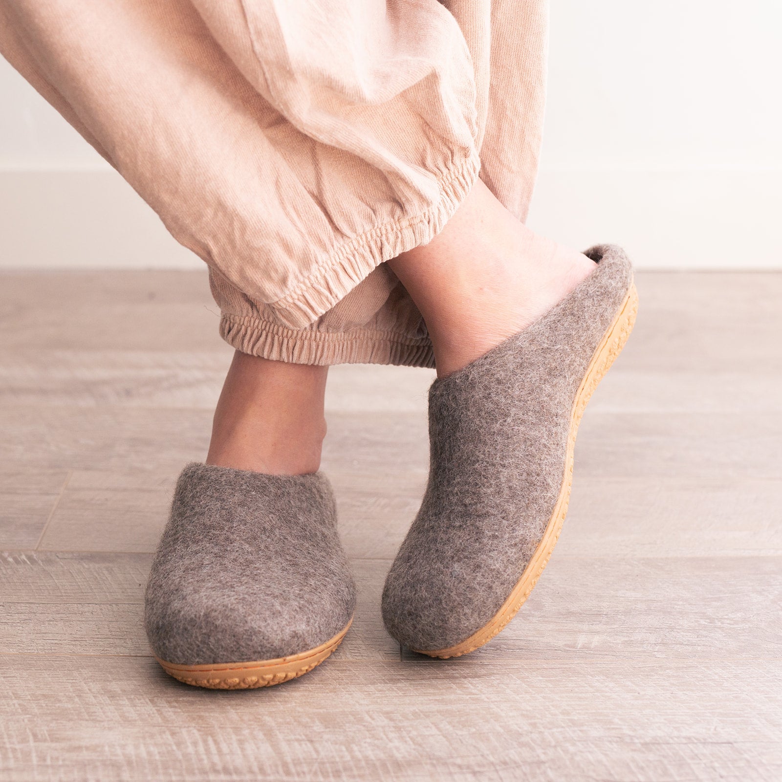 Earth Brown | Luxury Organic Merino Wool Slippers Fuzzy Cove | Heirloom Boulevard
