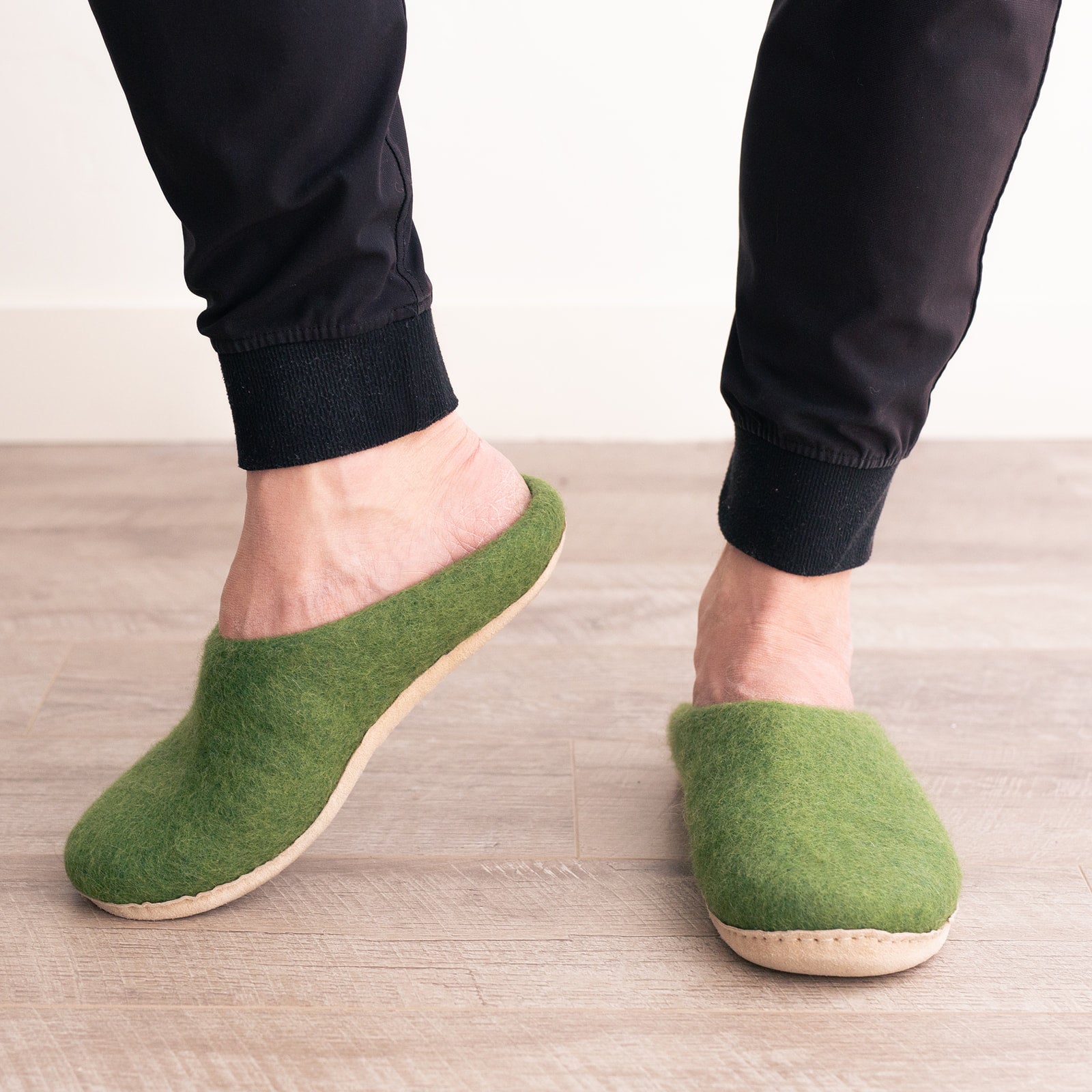 Mens Organic Merino Wool Slippers Fuzzy Cove | Heirloom Boulevard
