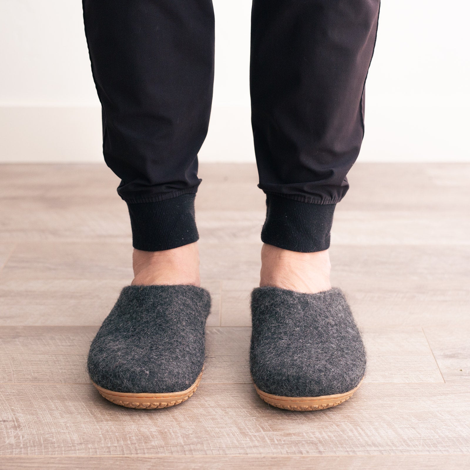 Stone Gray | Mens Organic Merino Wool Slippers Fuzzy Cove | Heirloom Boulevard