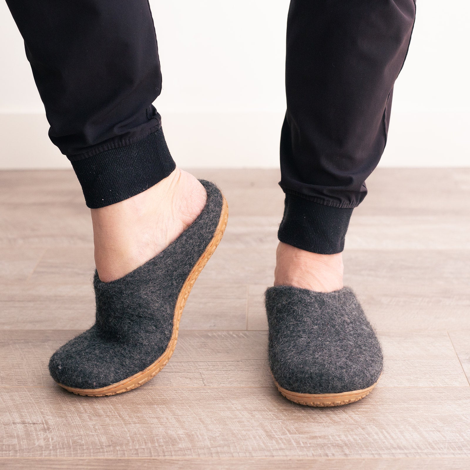 Stone Gray | Mens Organic Merino Wool Slippers Fuzzy Cove | Heirloom Boulevard