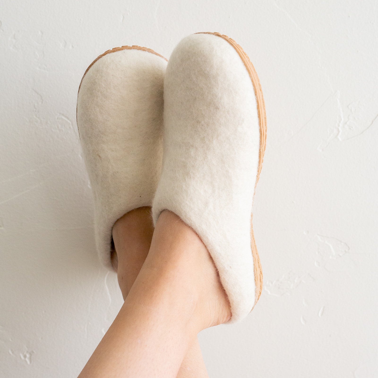 Snow White | Luxury Organic Merino Wool Slippers Fuzzy Cove | Heirloom Boulevard