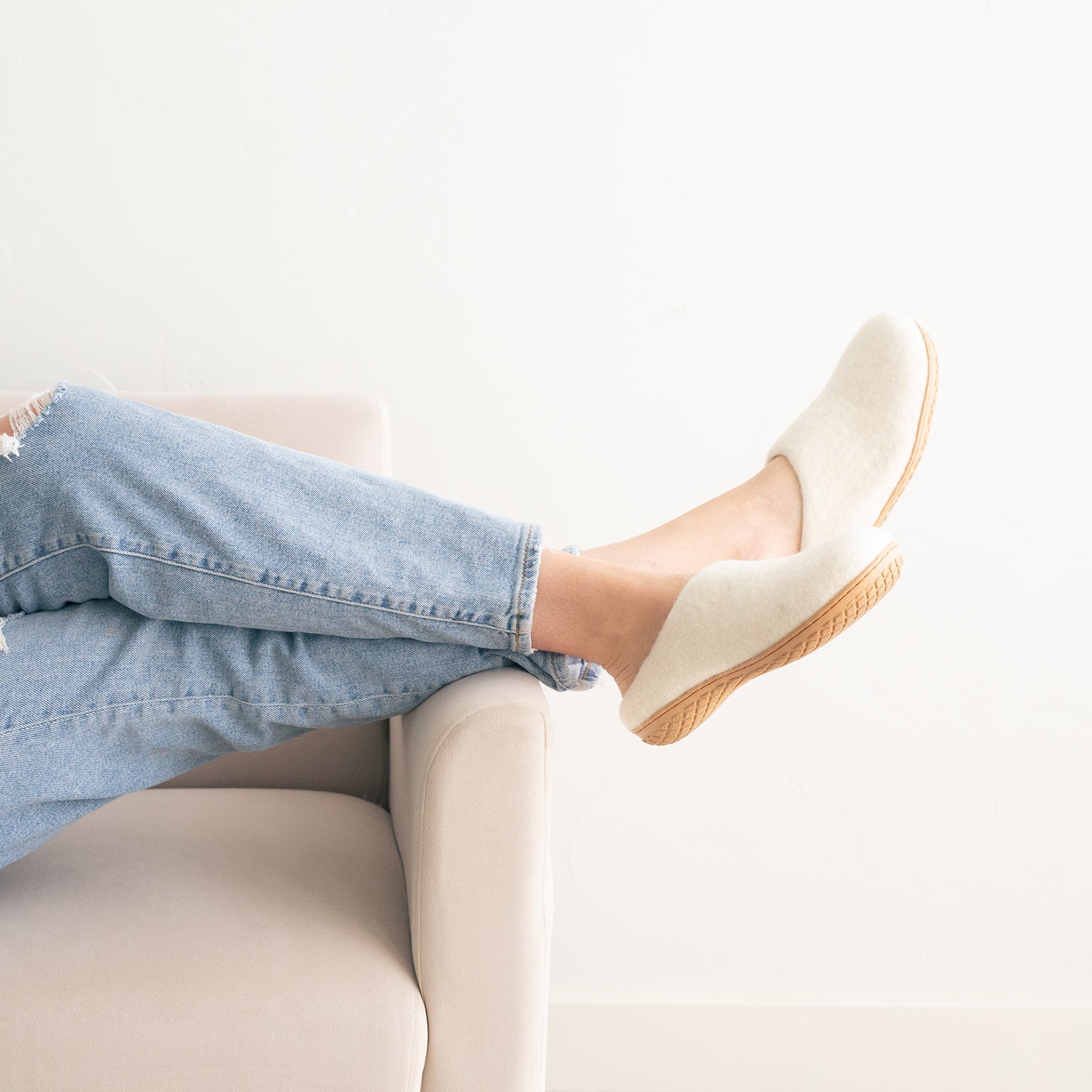 Snow White | Luxury Organic Merino Wool Slippers Fuzzy Cove | Heirloom Boulevard