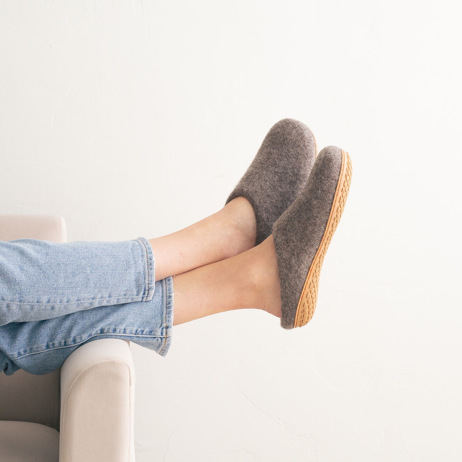 Earth Brown | Luxury Organic Merino Wool Slippers Fuzzy Cove | Heirloom Boulevard