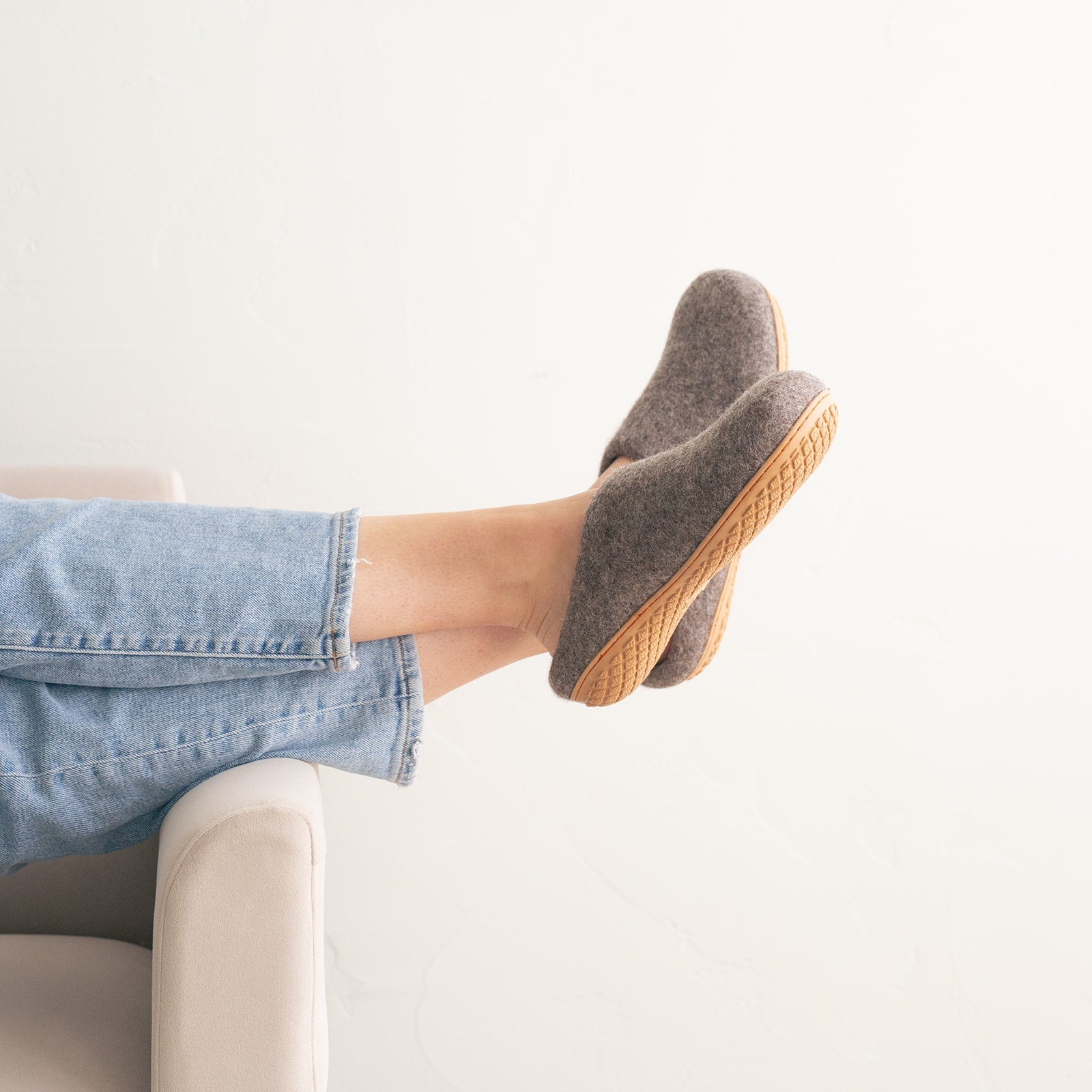 Earth Brown | Luxury Organic Merino Wool Slippers Fuzzy Cove | Heirloom Boulevard