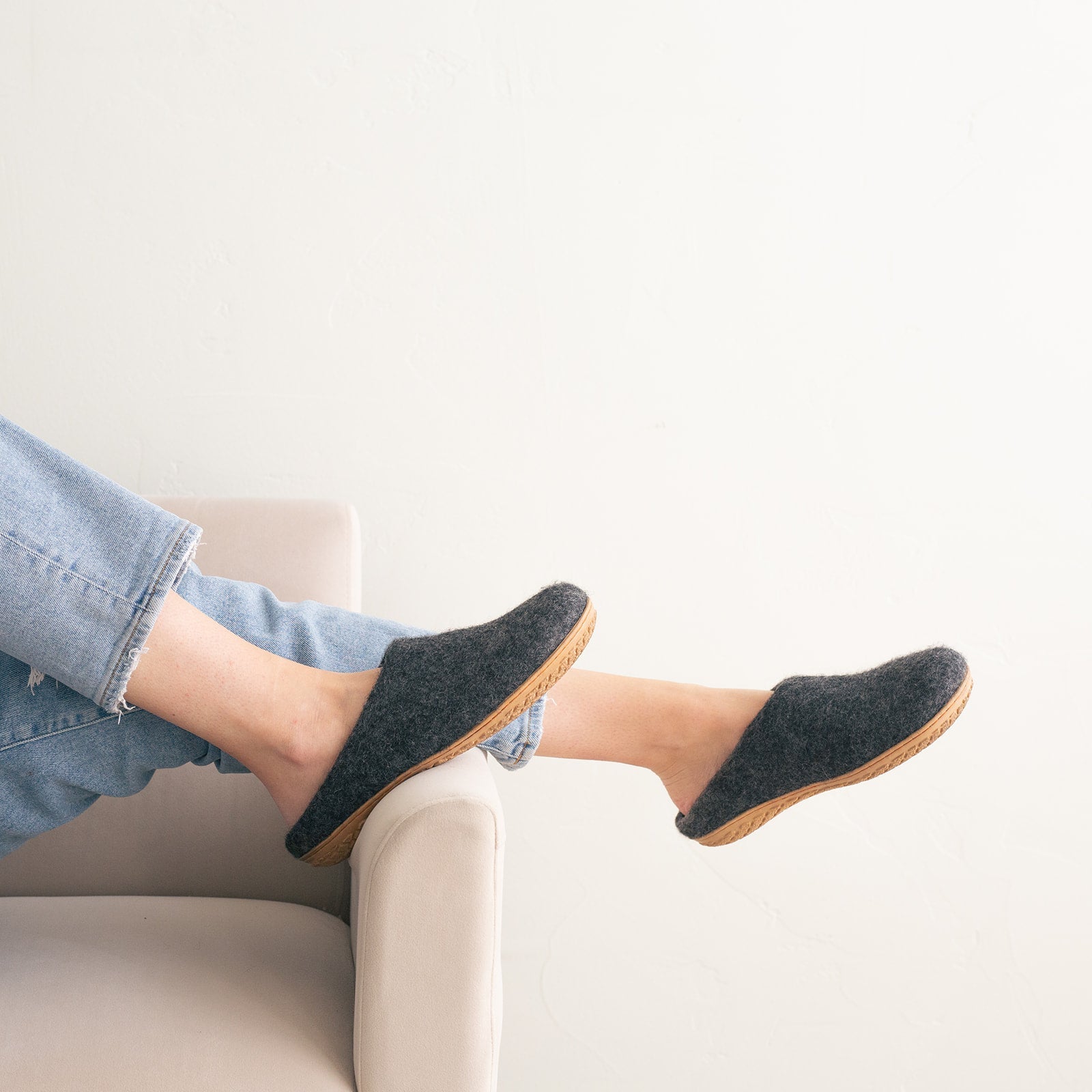 Stone Gray | Luxury Organic Merino Wool Slippers Fuzzy Cove | Heirloom Boulevard