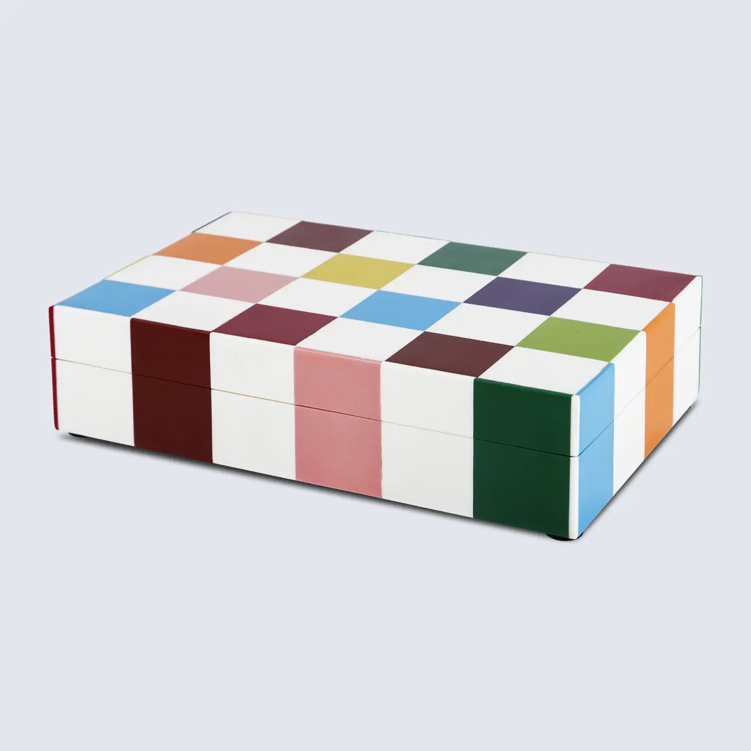 Decorative Storage Box Medley Jester Resin Inlay in 7 Sizes, Multicolor