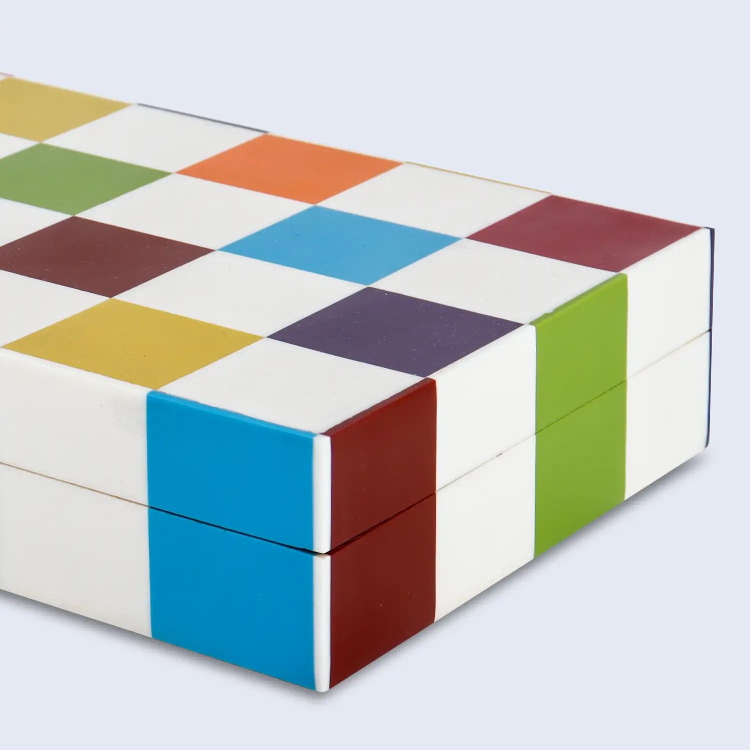 Decorative Storage Box Medley Jester Resin Inlay in 7 Sizes, Multicolor