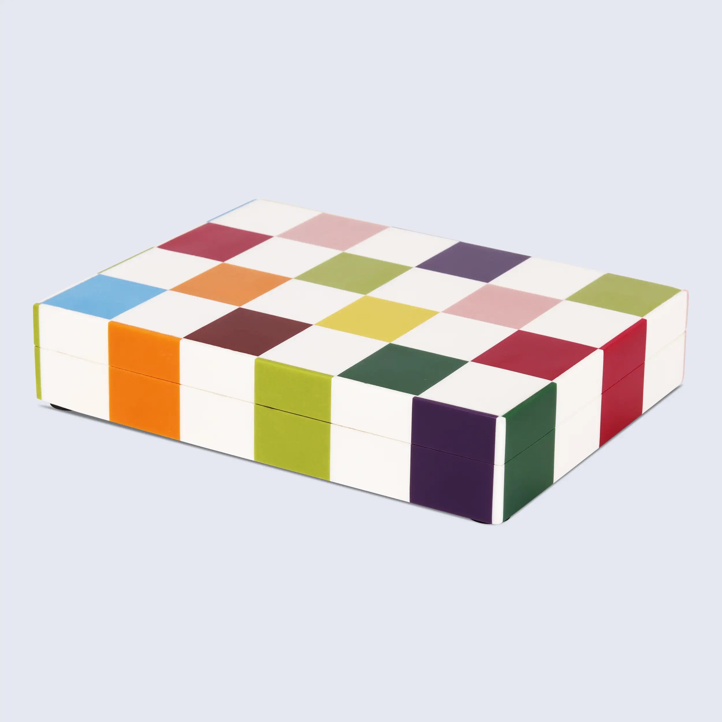 Decorative Storage Box Medley Jester Resin Inlay in 7 Sizes, Multicolor