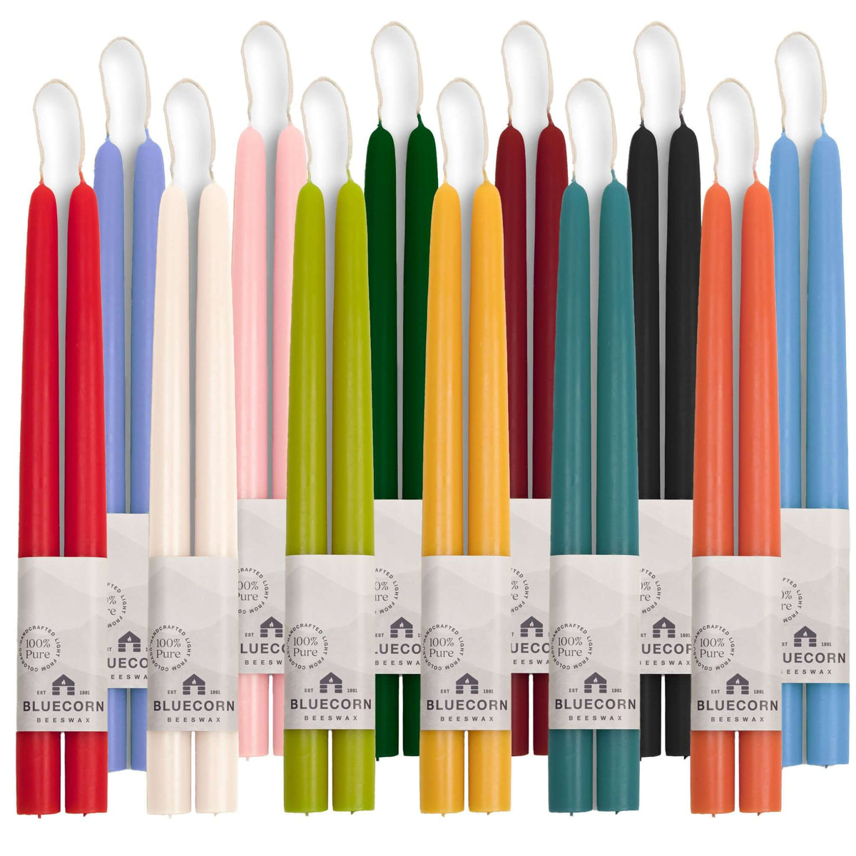 Hand-Dipped Beeswax Taper Candles - Bulk 4-Pair Bundle | Heirloom Boulevard