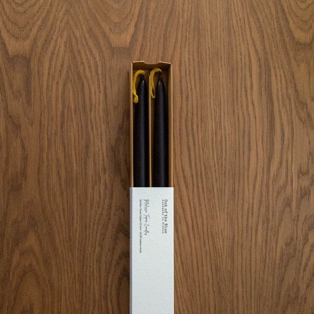 Out of the Blue Melissa Taper Beeswax Candles - Set of 2 Black Set of 2 | Heirloom Boulevard