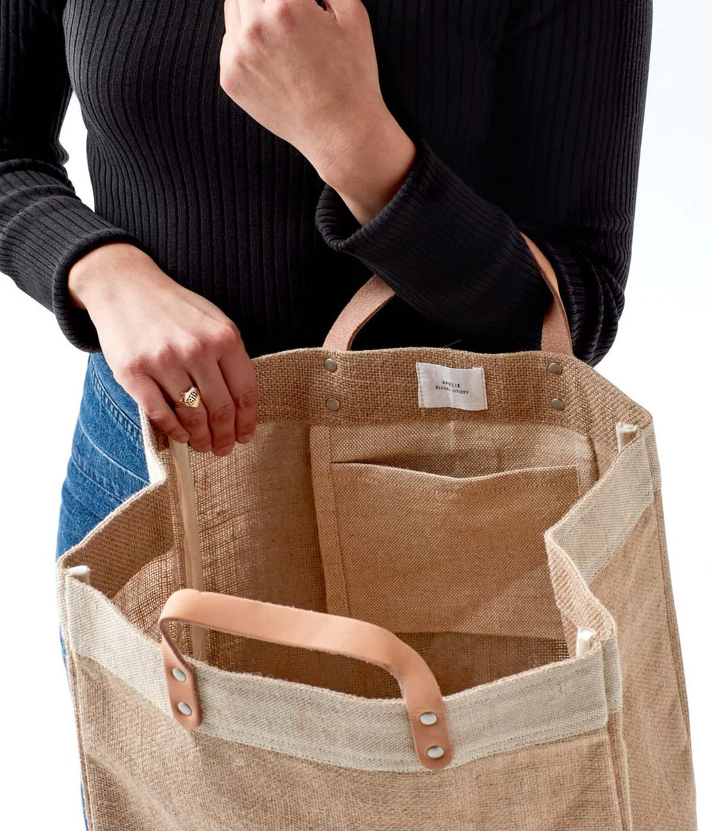 Large Natural Jute Market Tote | Heirloom Boulevard