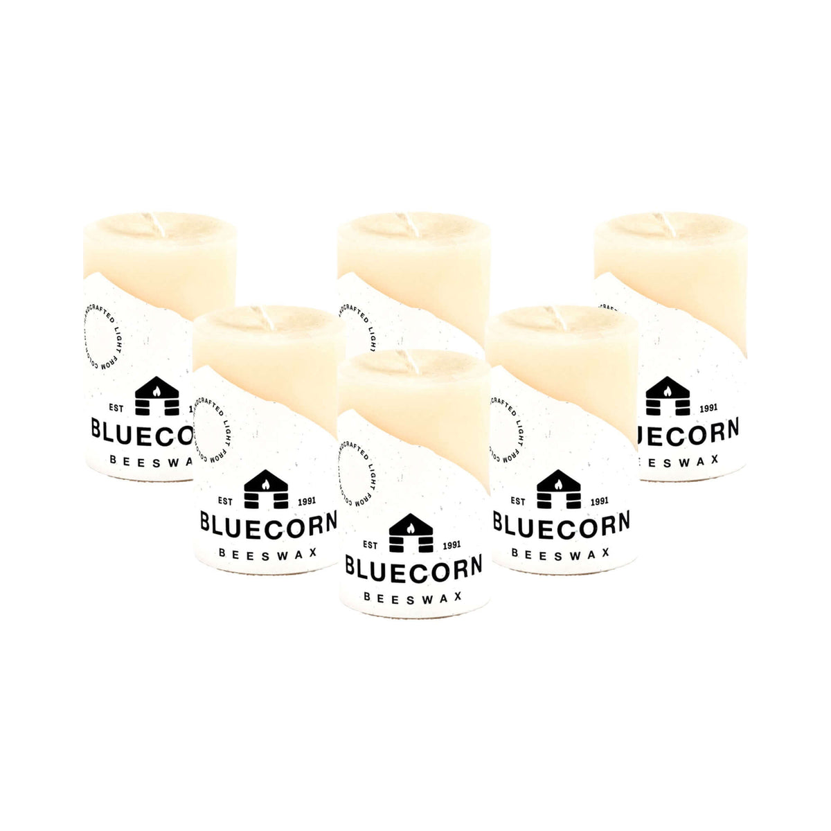 Ivory Pure Beeswax Pillar Candles 2" x 3" Bulk 6-Pack (Save 10%) | Heirloom Boulevard