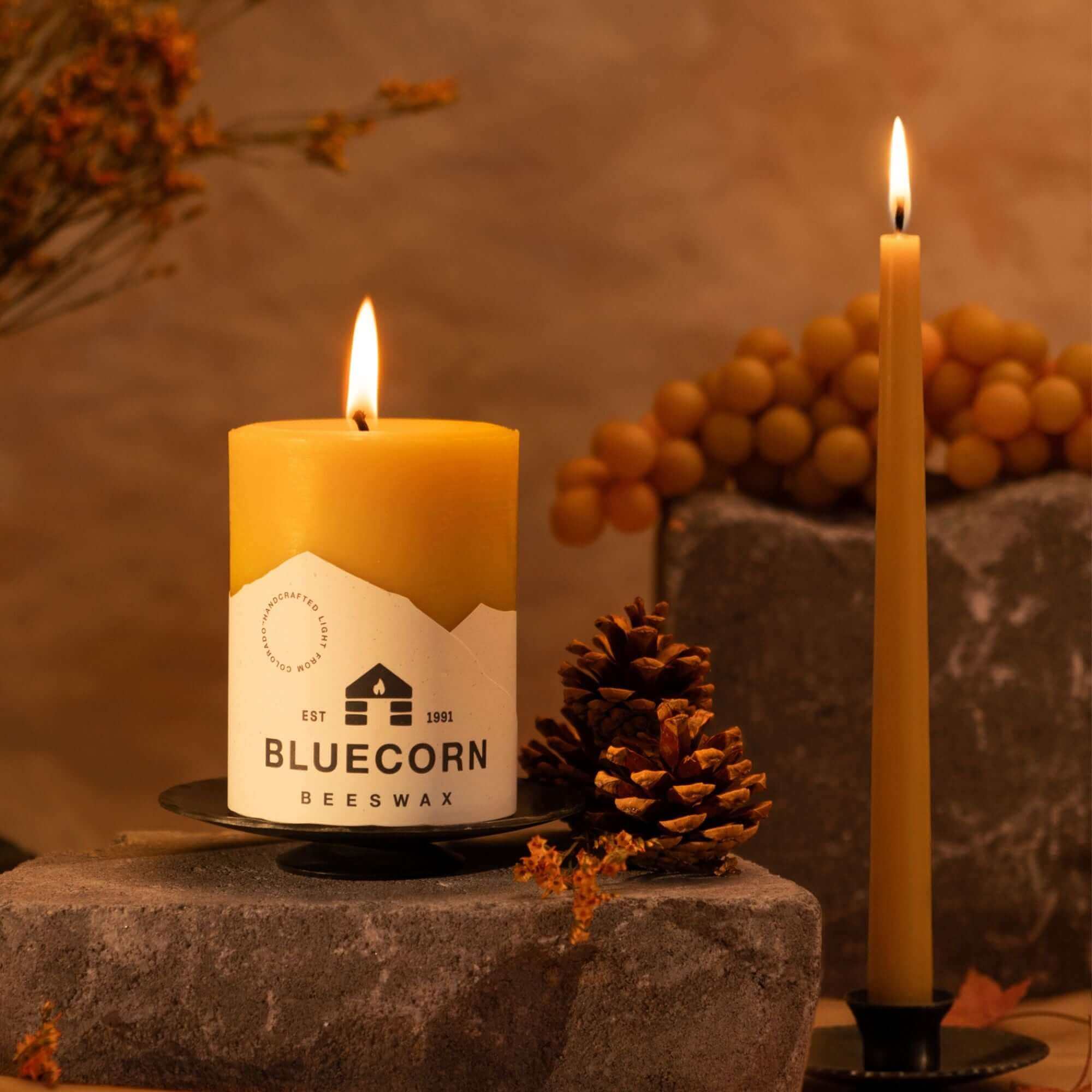 Pure Beeswax Pillar Candles | Heirloom Boulevard