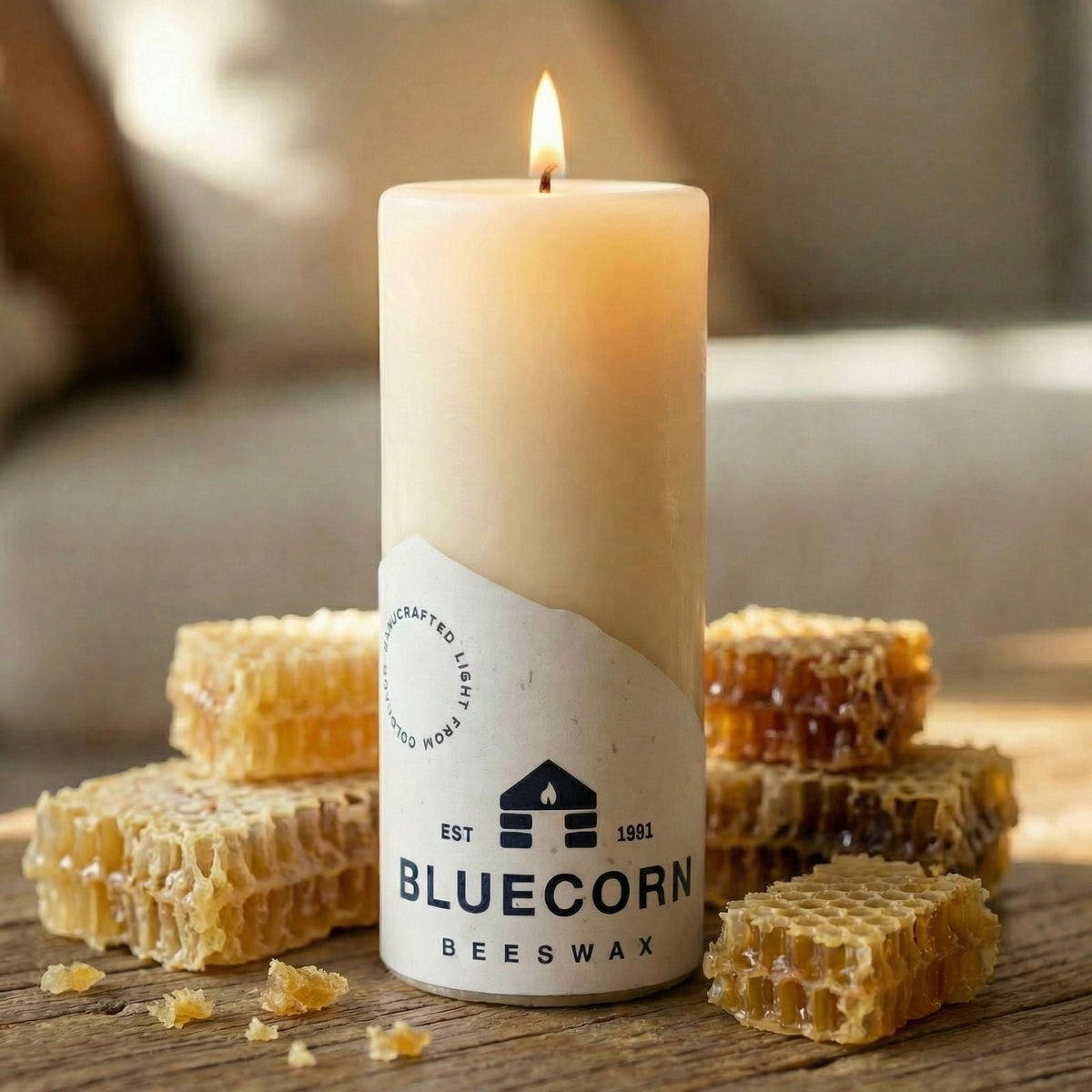 Ivory Pure Beeswax Pillar Candles | Heirloom Boulevard