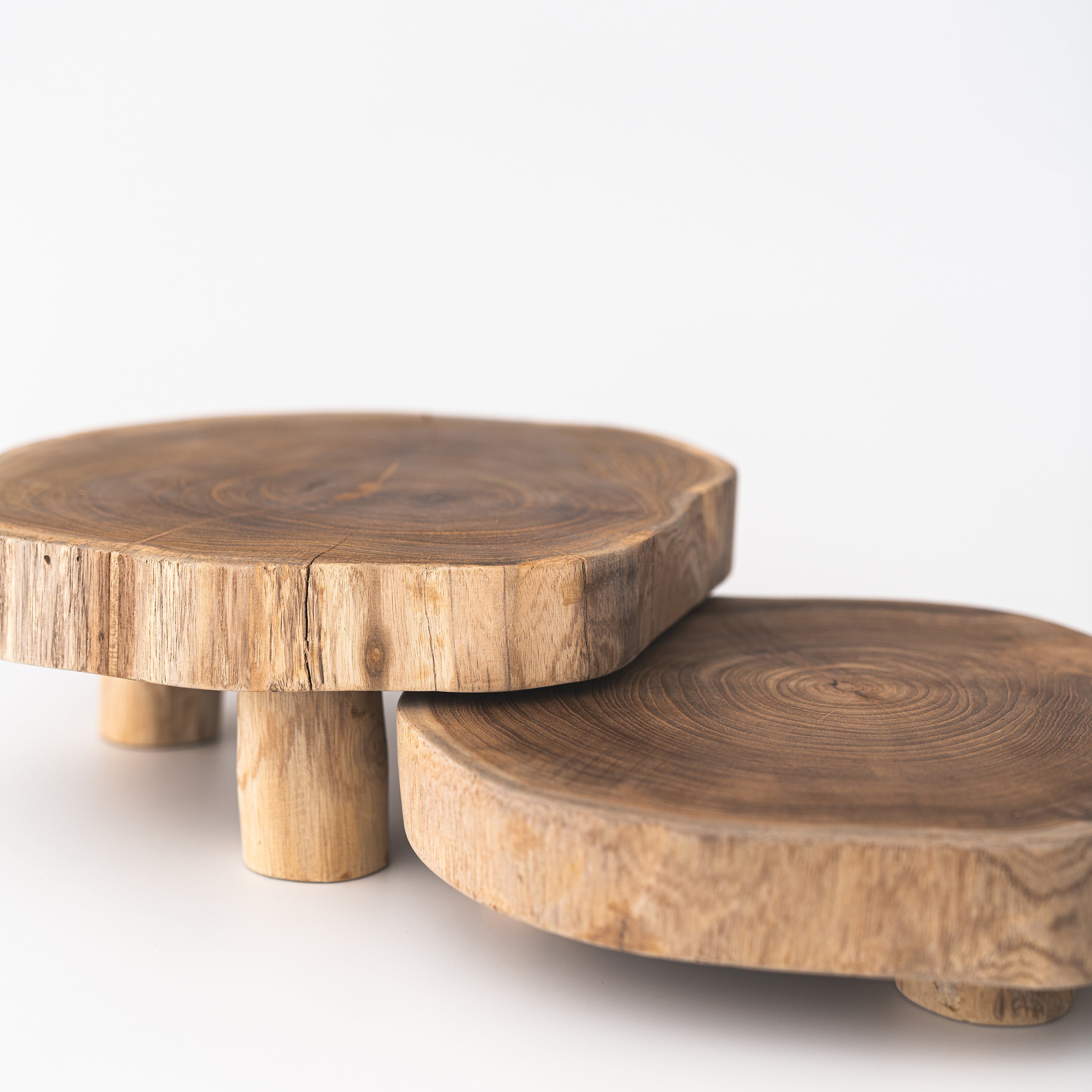 Teak Riser | Primitive Live Edge Wood Display