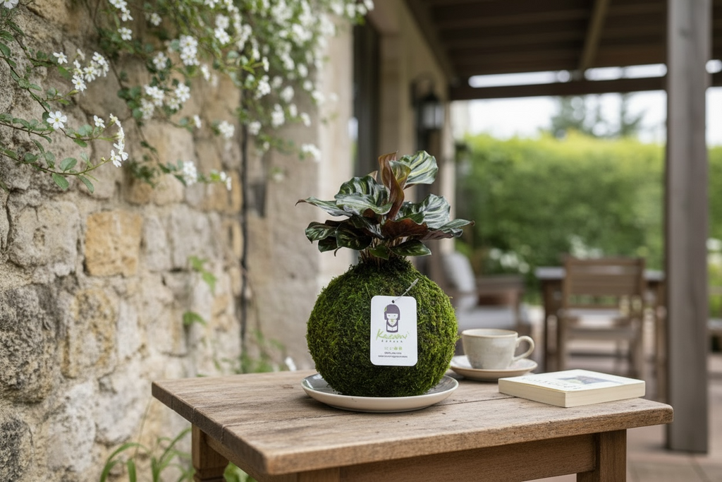 Kazumi Garden Calathea Makoyana | Moss Ball Kokedama Large | Heirloom Boulevard