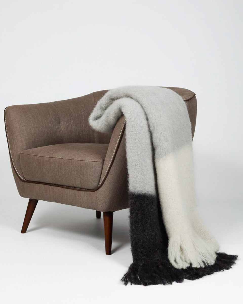 Mantas Ezcaray Winter Color Block Ezcaray Mohair Throw atacama home | Heirloom Boulevard