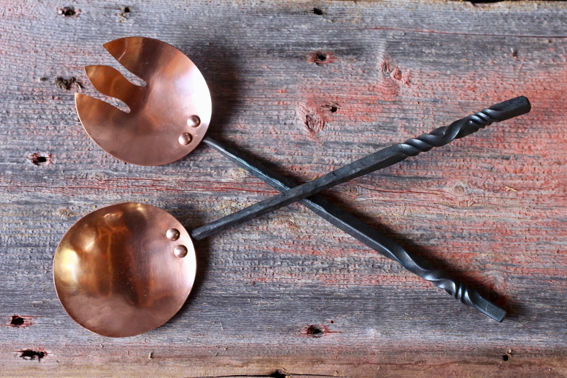 Wicks Forge Copper Salad Tongs | Heirloom Boulevard