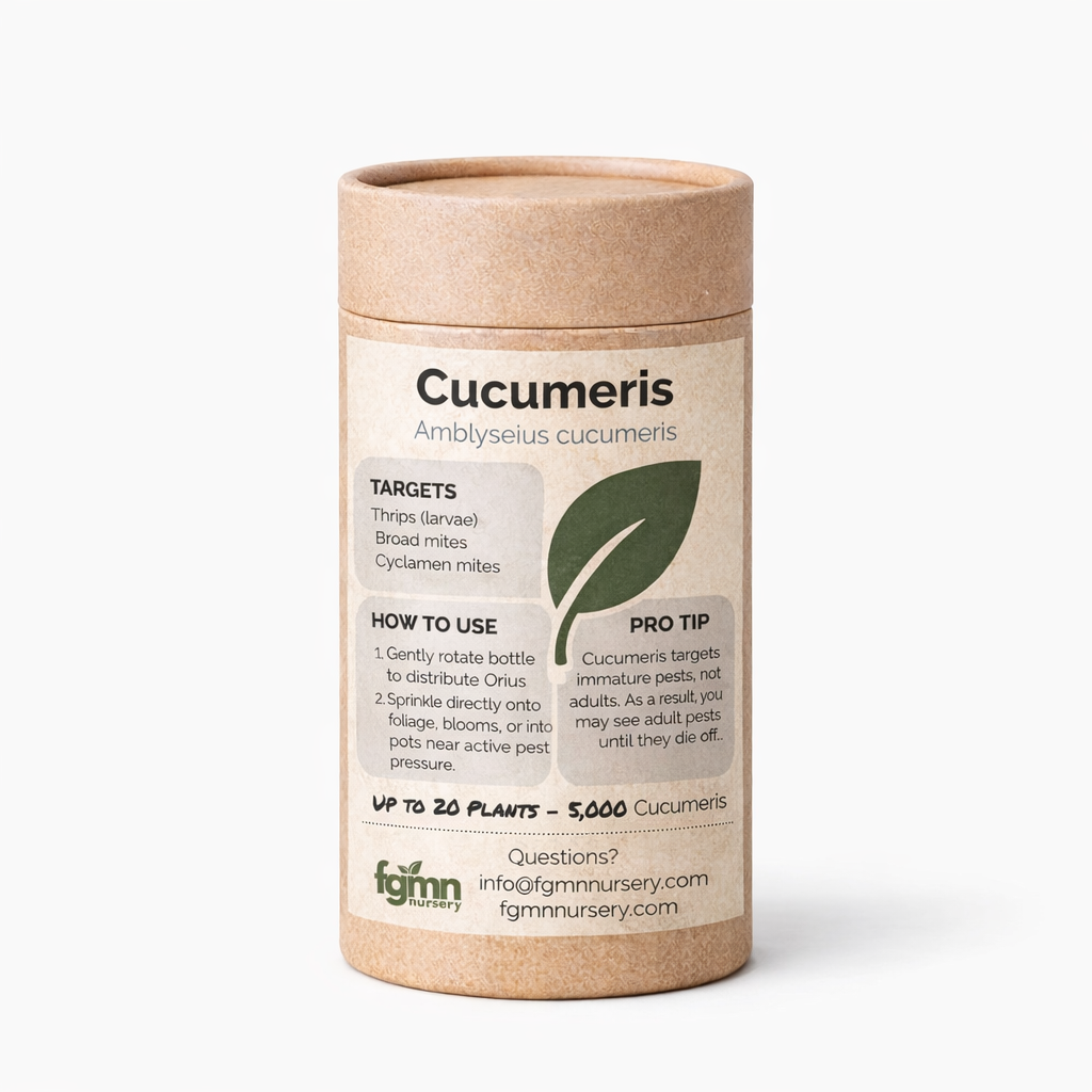 FGMN Nursery Amblyseius cucumeris 3X-Large — Up to 200 Plants (50,000 Mites) | Heirloom Boulevard