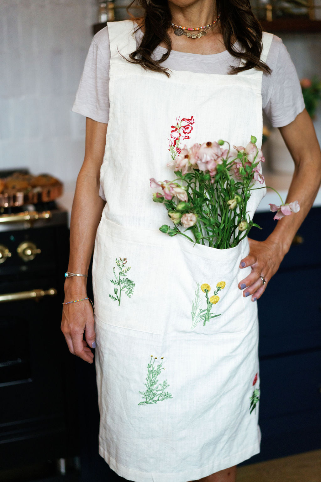 Galley & Fen Botanical Embroidered Apron | Heirloom Boulevard