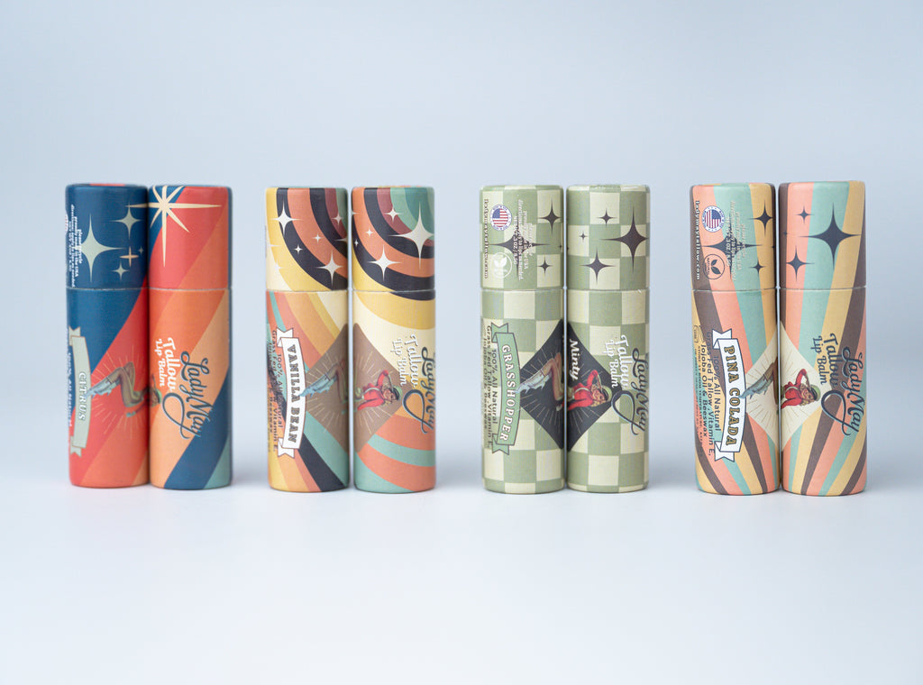 Tallow Lip Balm Multipack - Citrus, Vanilla, Mint, Pina Colada Lady May Tallow | Heirloom Boulevard