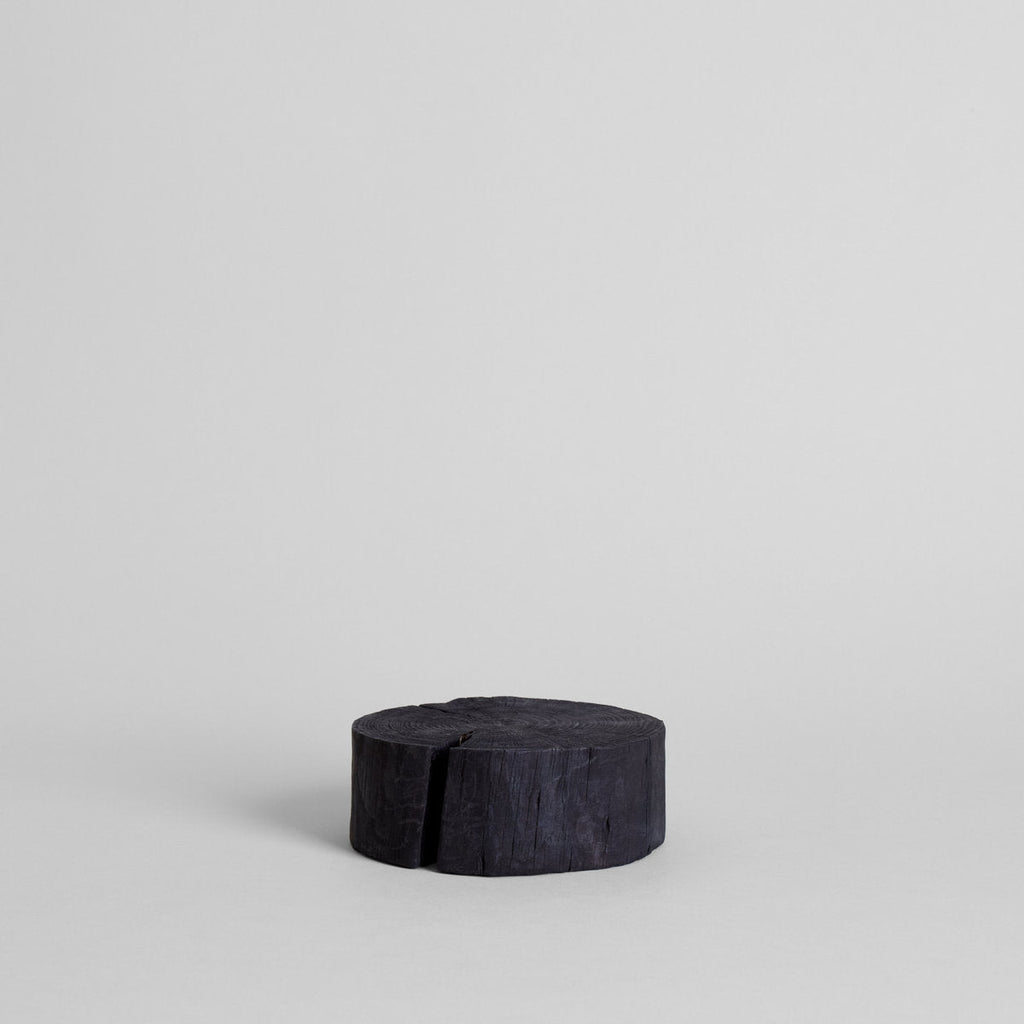 Bloomist Round Pedestal Wood Base Charcoal | Heirloom Boulevard
