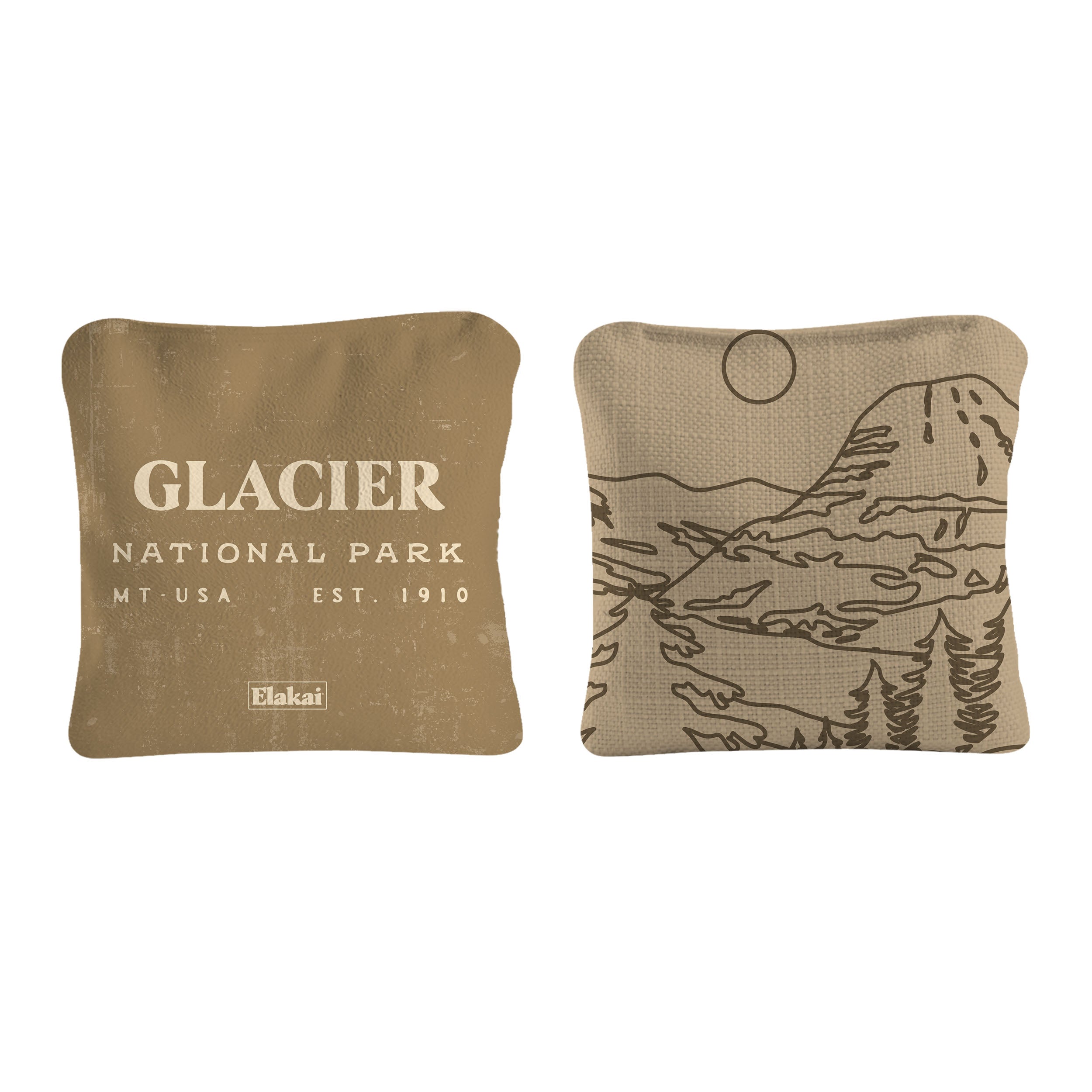 Elakai 1ft x 2ft Glacier National Park Mahogany Pathfinder Cornhole Board Set | Heirloom Boulevard