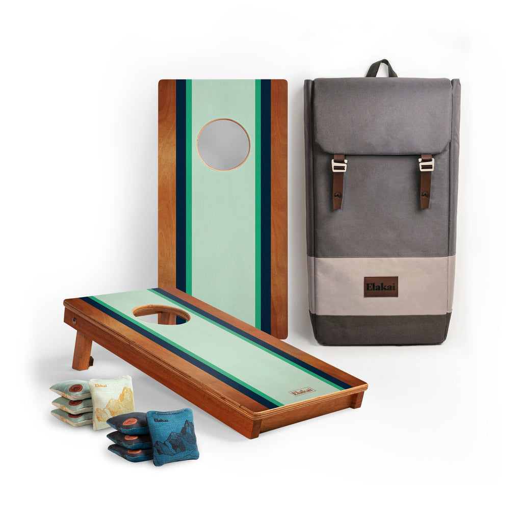 Elakai 1ft x 2ft Gidget Surf Mahogany Pathfinder Cornhole Board Set | Heirloom Boulevard