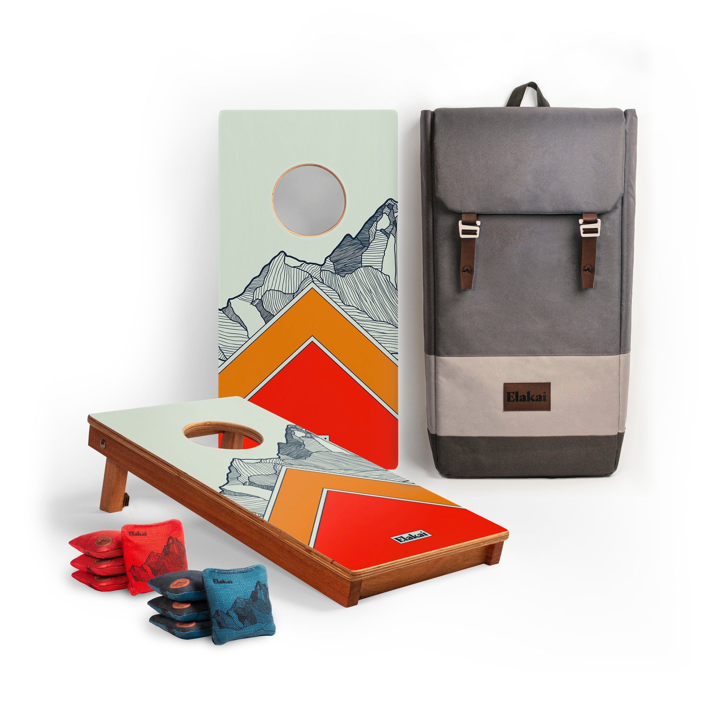 Elakai 1ft x 2ft Mount Elakai Mahogany Pathfinder Cornhole Board Set | Heirloom Boulevard