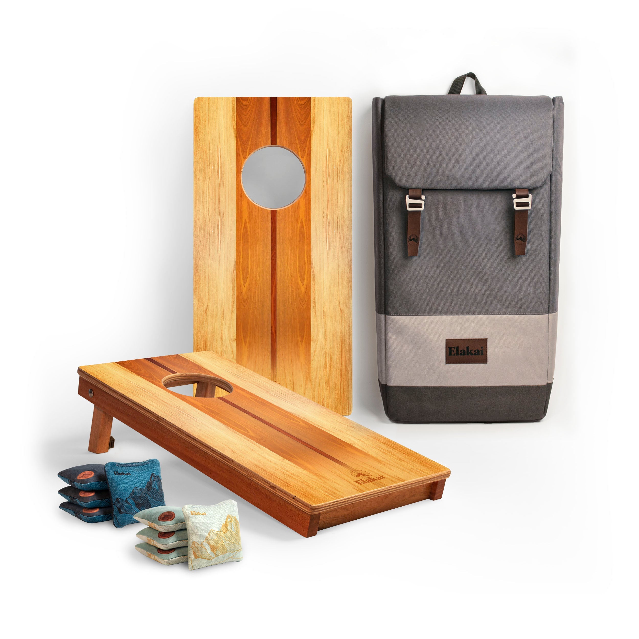 Elakai 1ft x 2ft Woody Mahogany Pathfinder Cornhole Board Set | Heirloom Boulevard