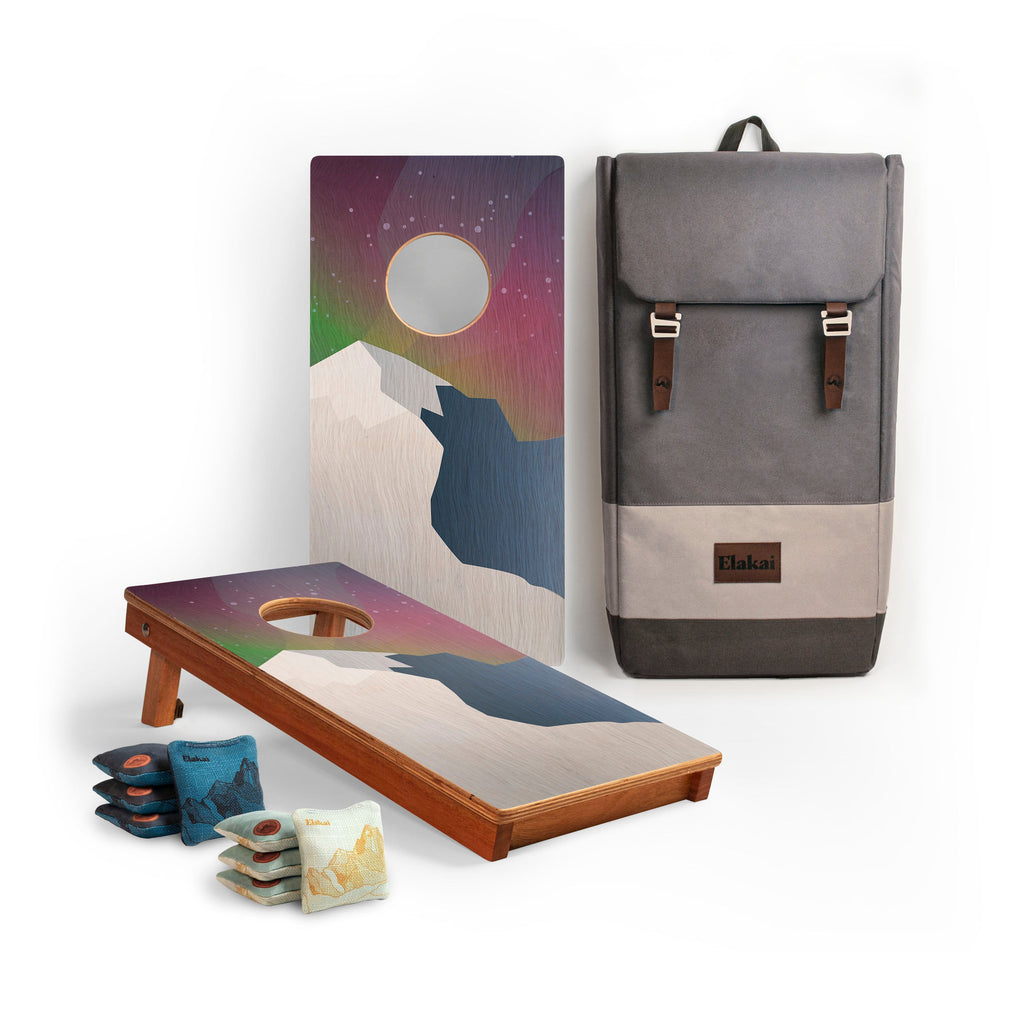 Elakai 1ft x 2ft Aurora Mahogany Pathfinder Cornhole Board Set | Heirloom Boulevard