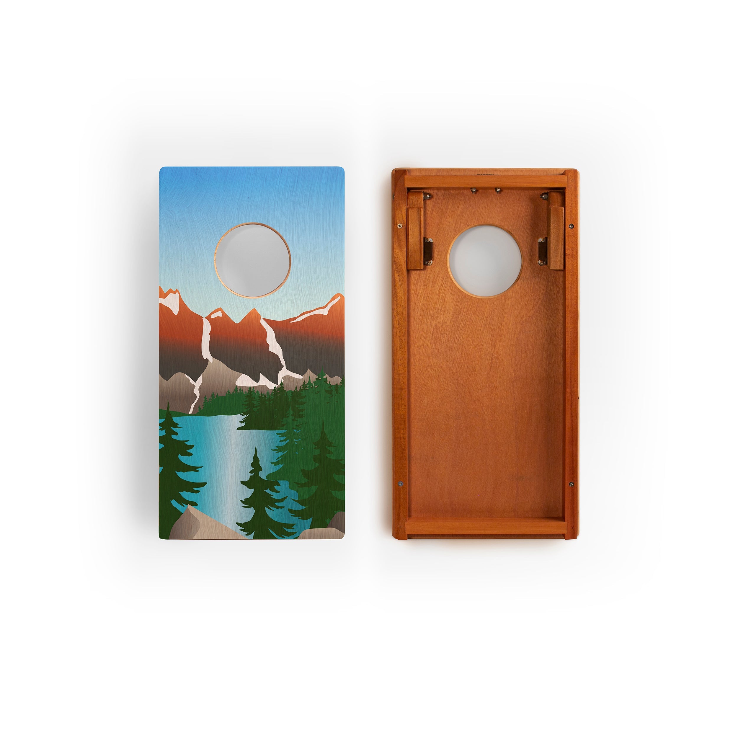 Elakai 1ft x 2ft Rocky Mountain National Park Mahogany Pathfinder Cornhole Board Set | Heirloom Boulevard