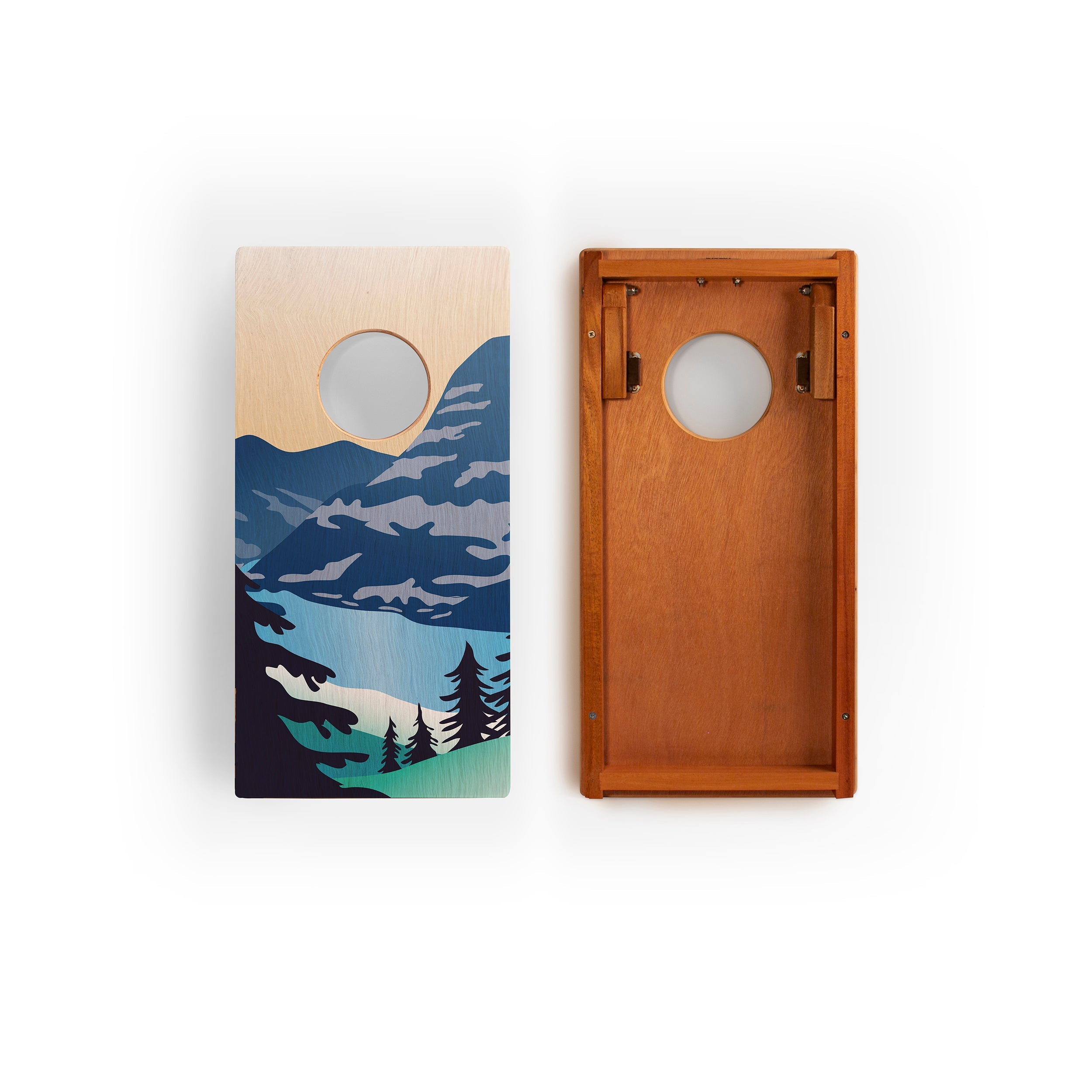 Elakai 1ft x 2ft Glacier National Park Mahogany Pathfinder Cornhole Board Set | Heirloom Boulevard