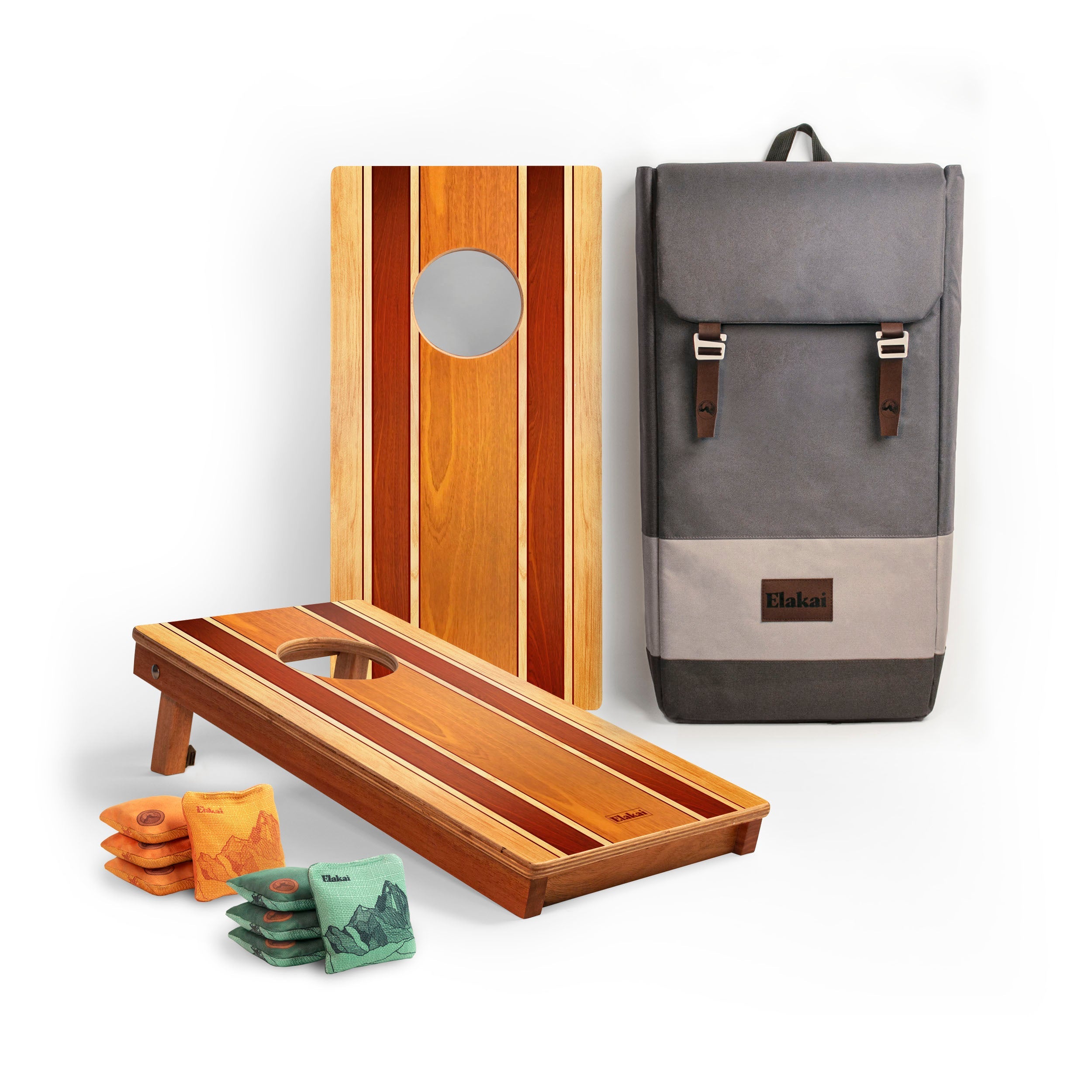 Elakai 1ft x 2ft Classic Woody Mahogany Pathfinder Cornhole Board Set | Heirloom Boulevard