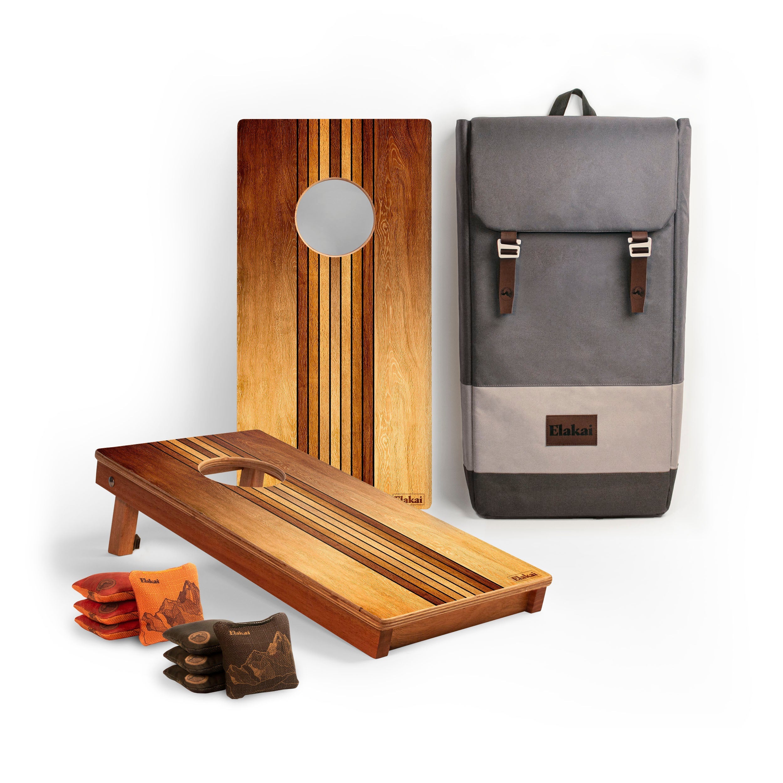 Elakai 1ft x 2ft Retro Woody Mahogany Pathfinder Cornhole Board Set | Heirloom Boulevard