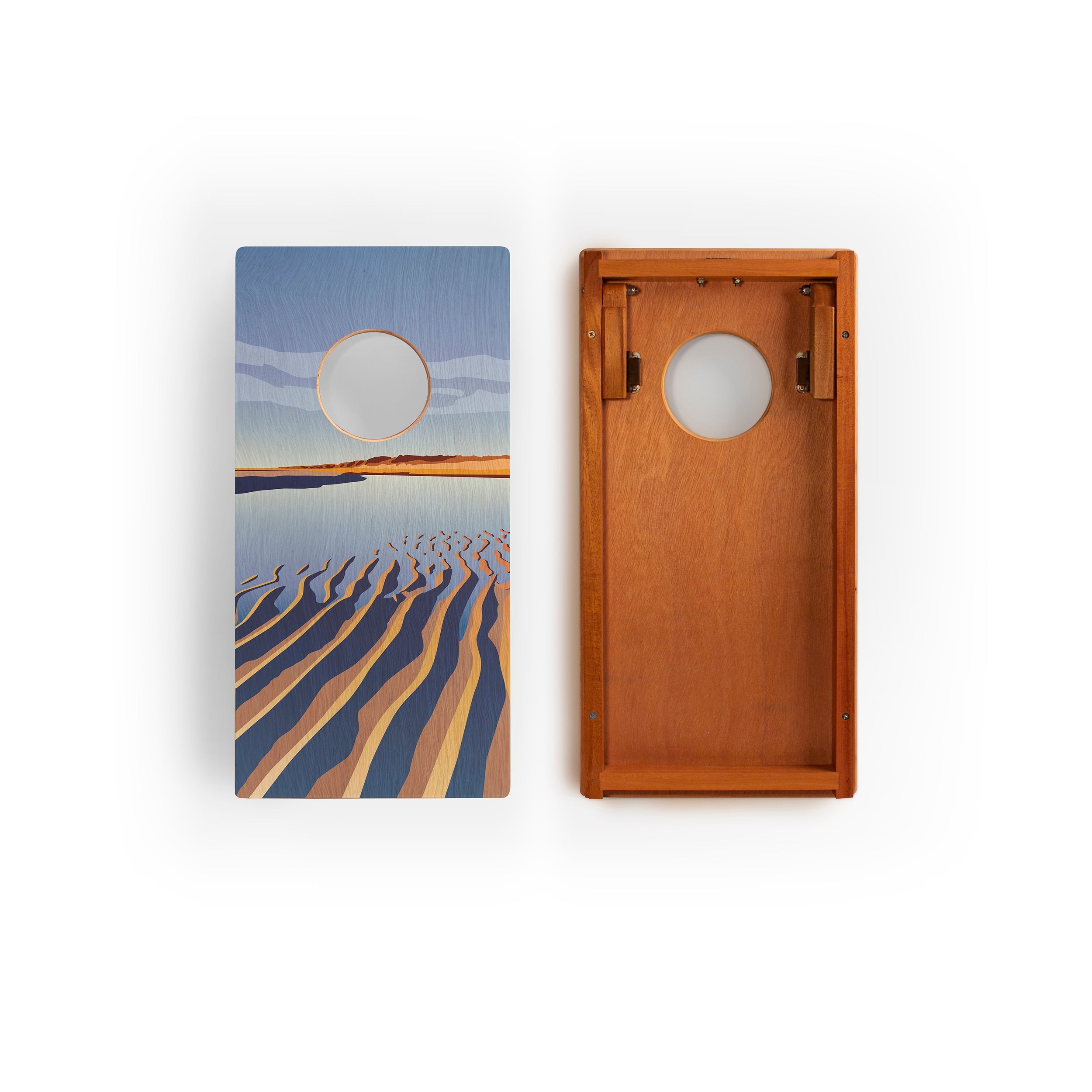 Elakai 1ft x 2ft Cape Cod National Park Mahogany Pathfinder Cornhole Board Set | Heirloom Boulevard