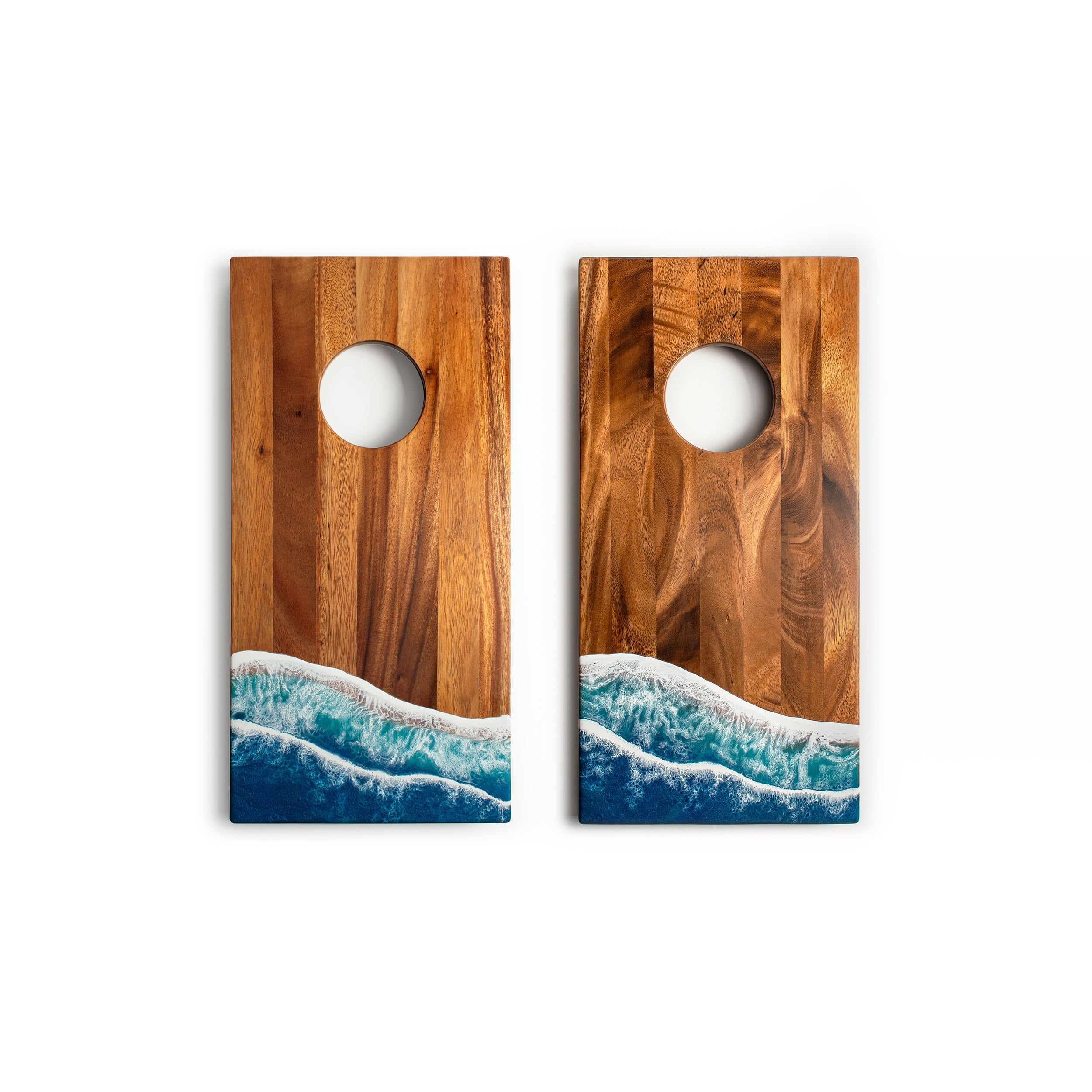 Elakai 1ft x 2ft Beach Epoxy Resin Wood Compact Travel Cornhole Board Set | Heirloom Boulevard