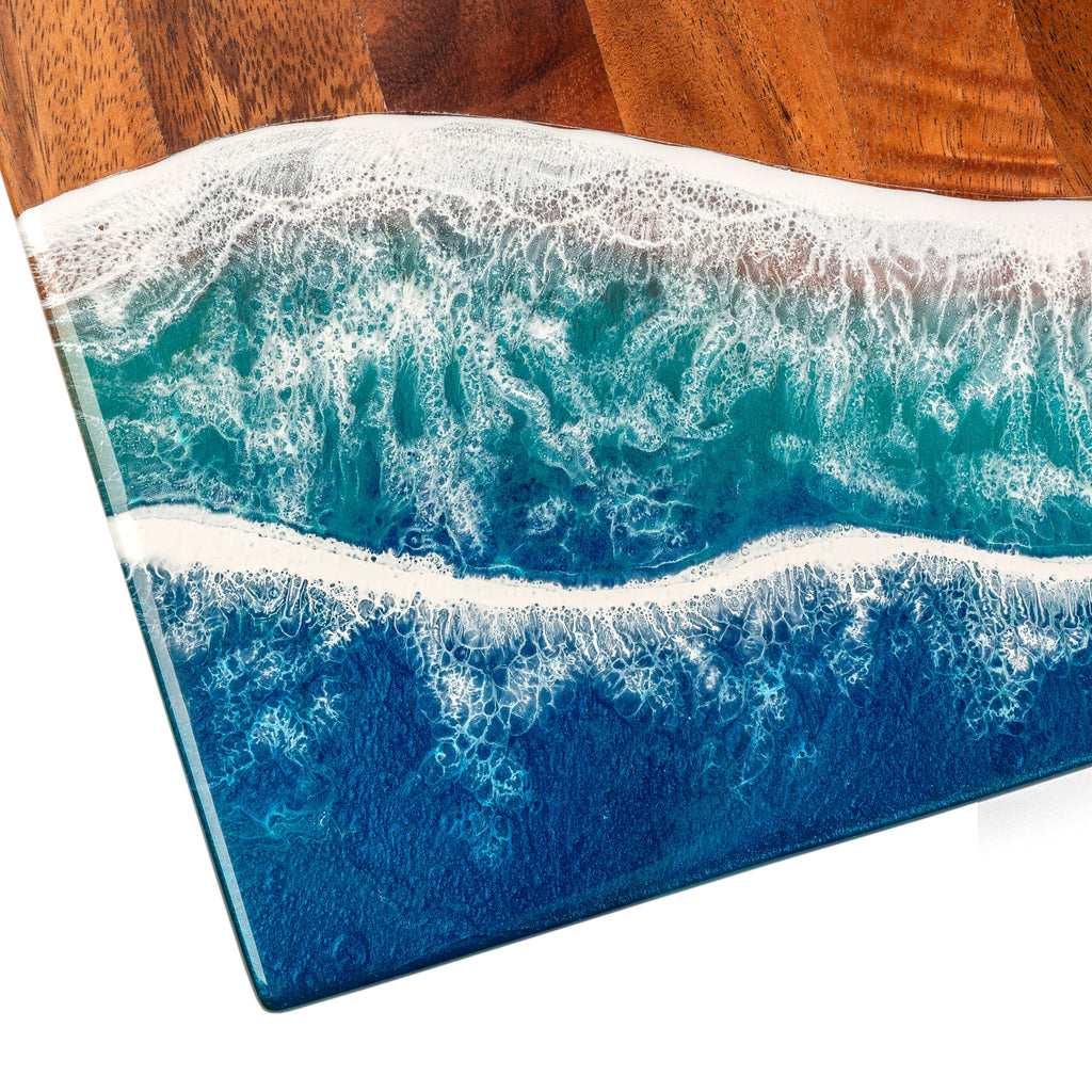 Elakai 1ft x 2ft Beach Epoxy Resin Wood Compact Travel Cornhole Board Set | Heirloom Boulevard