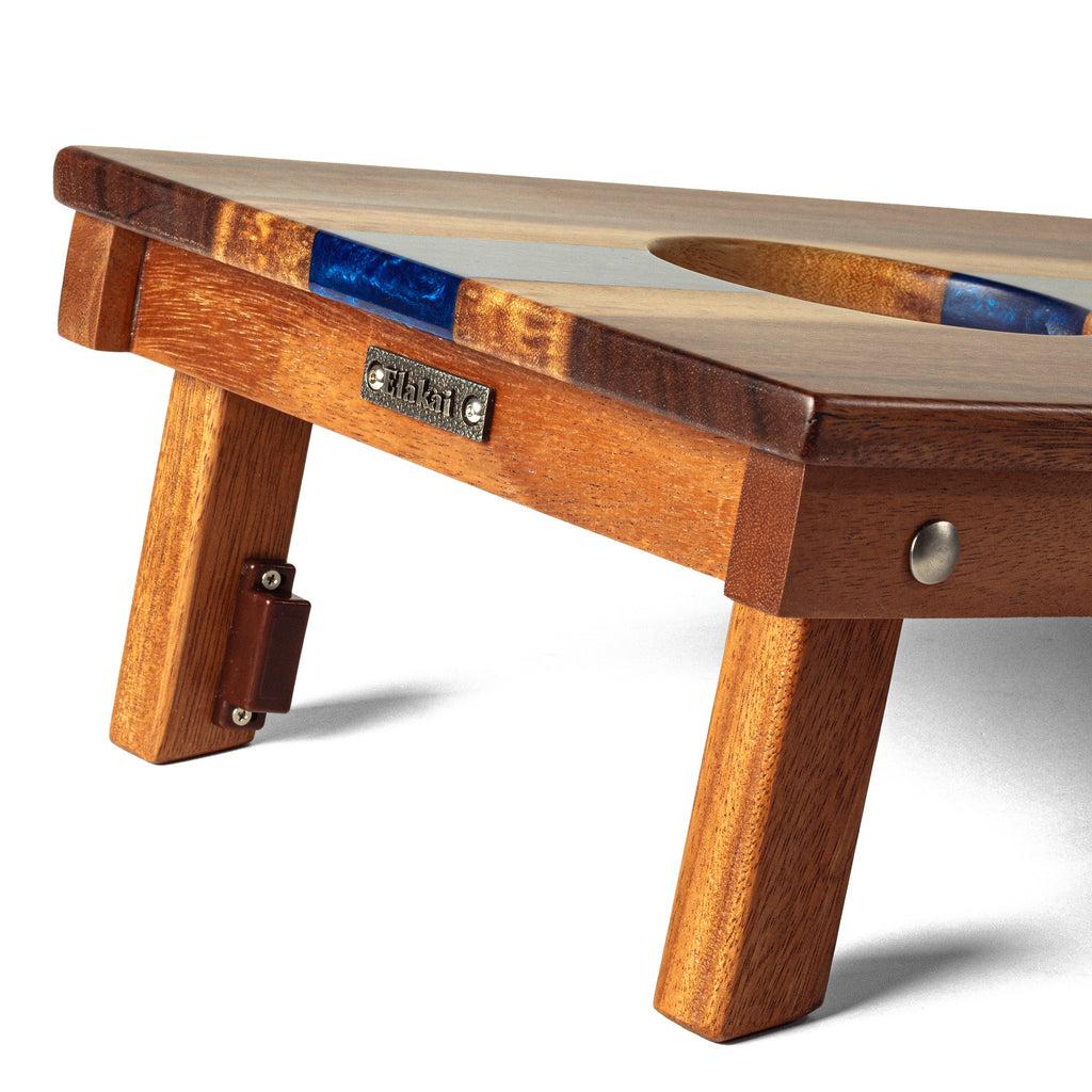 Elakai 1ft x 2ft River Epoxy Resin with Live Edge Acacia Pathfinder ART Cornhole Board Sets | Heirloom Boulevard