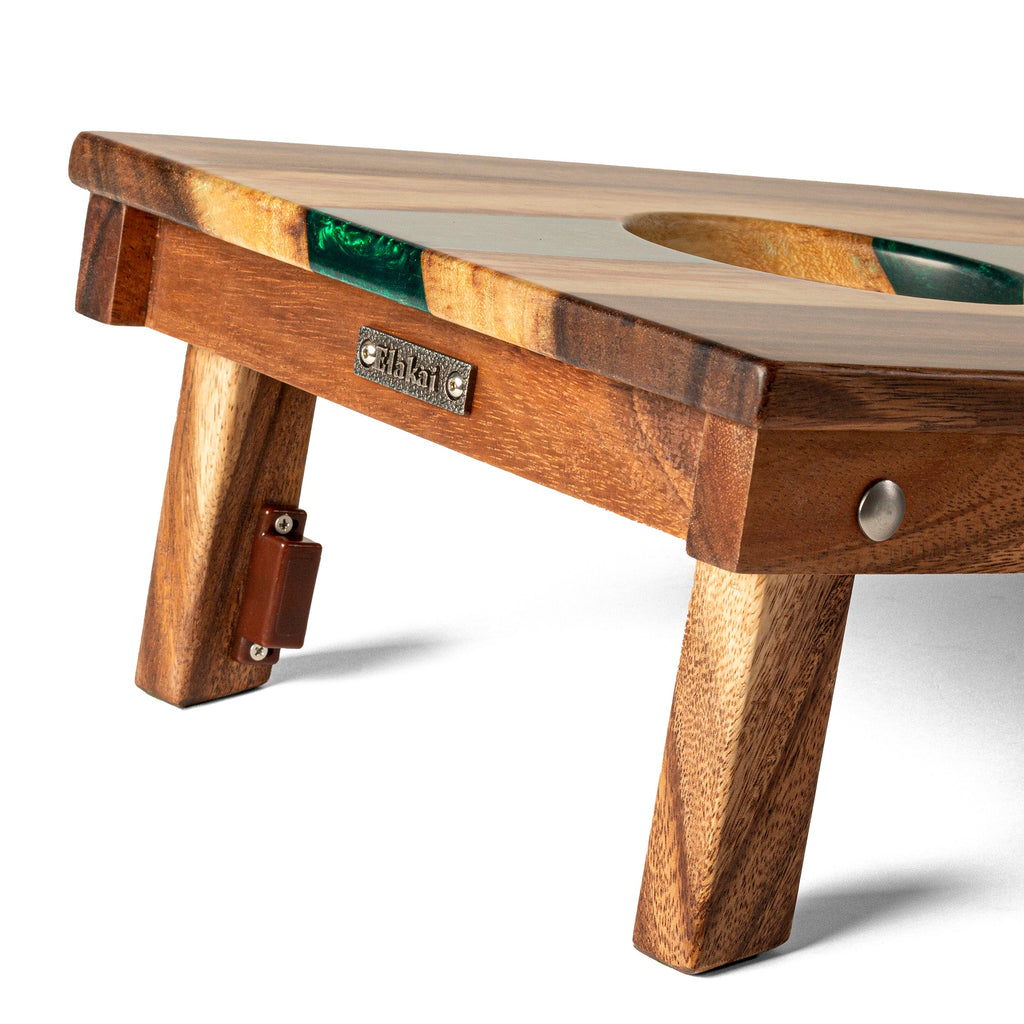 Elakai 1ft x 2ft River Epoxy Resin with Live Edge Acacia Pathfinder ART Cornhole Board Sets | Heirloom Boulevard