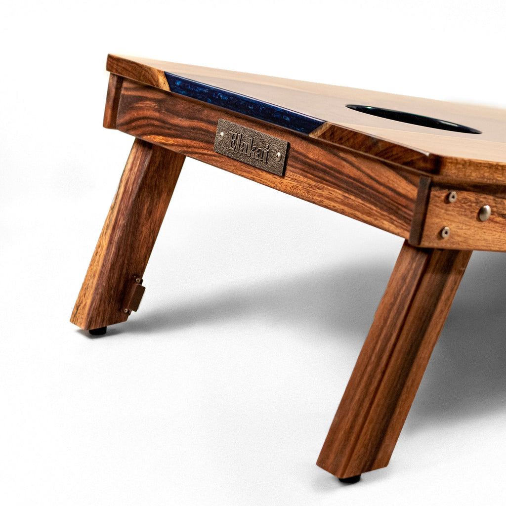 Elakai River Epoxy Resin with Live Edge Acacia Pathfinder ART Cornhole Boards | Heirloom Boulevard